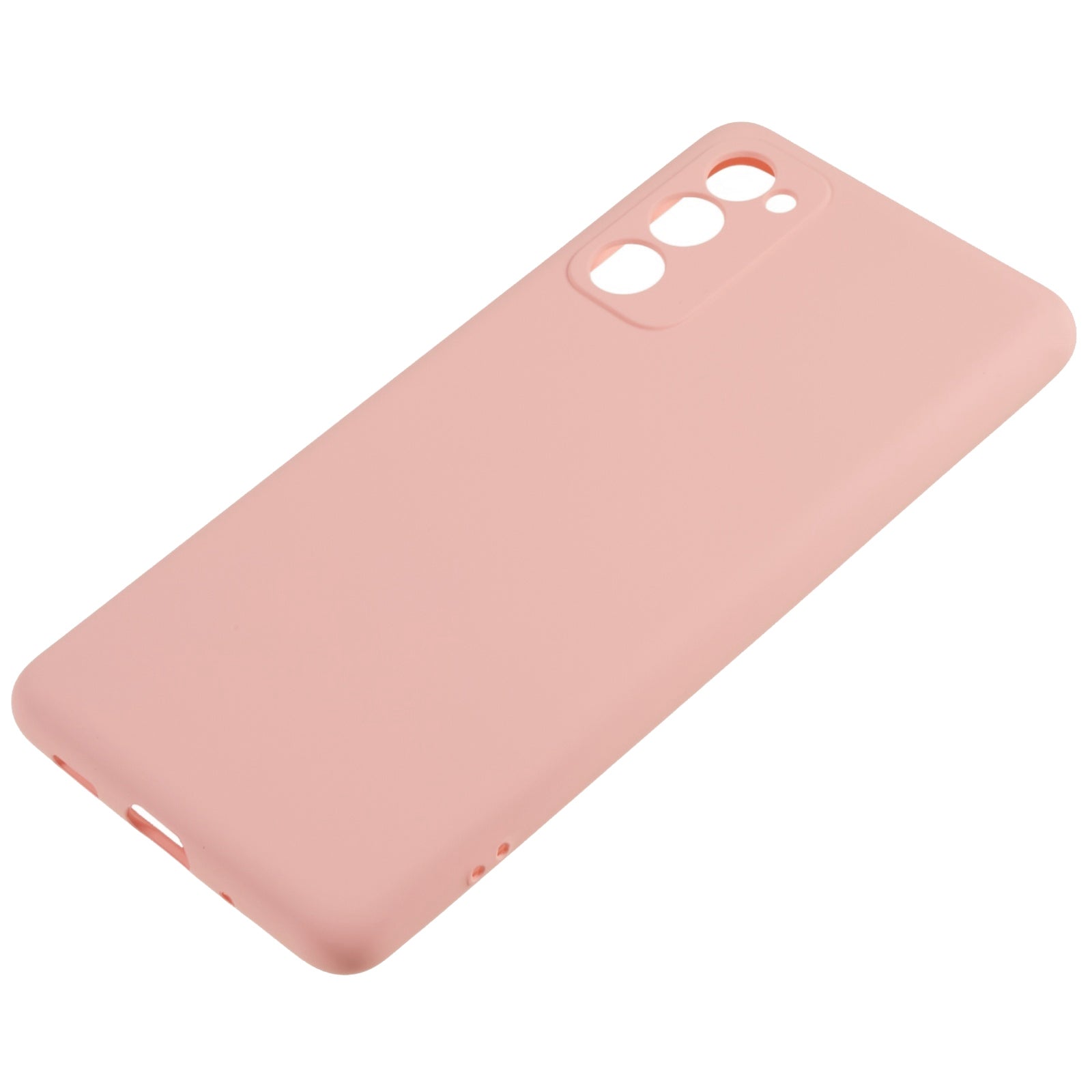 For Samsung Galaxy S20 FE 4G / FE 5G / S20 Lite / S20 FE 2022 TPU Phone Case Liquid Silicone Texture 2.0mm Thick Anti-Scratch Cover - Pink