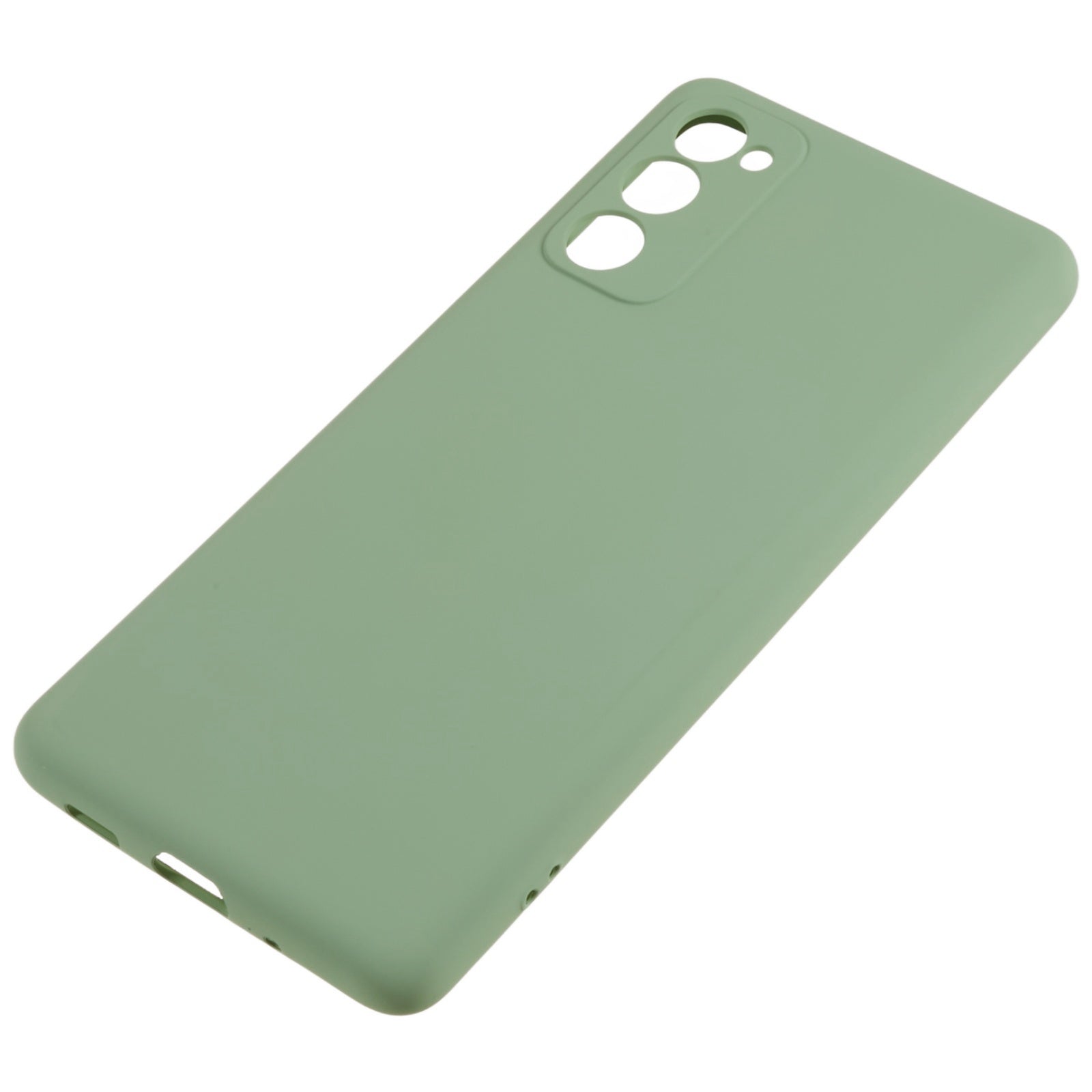 For Samsung Galaxy S20 FE 4G / FE 5G / S20 Lite / S20 FE 2022 TPU Phone Case Liquid Silicone Texture 2.0mm Thick Anti-Scratch Cover - Green