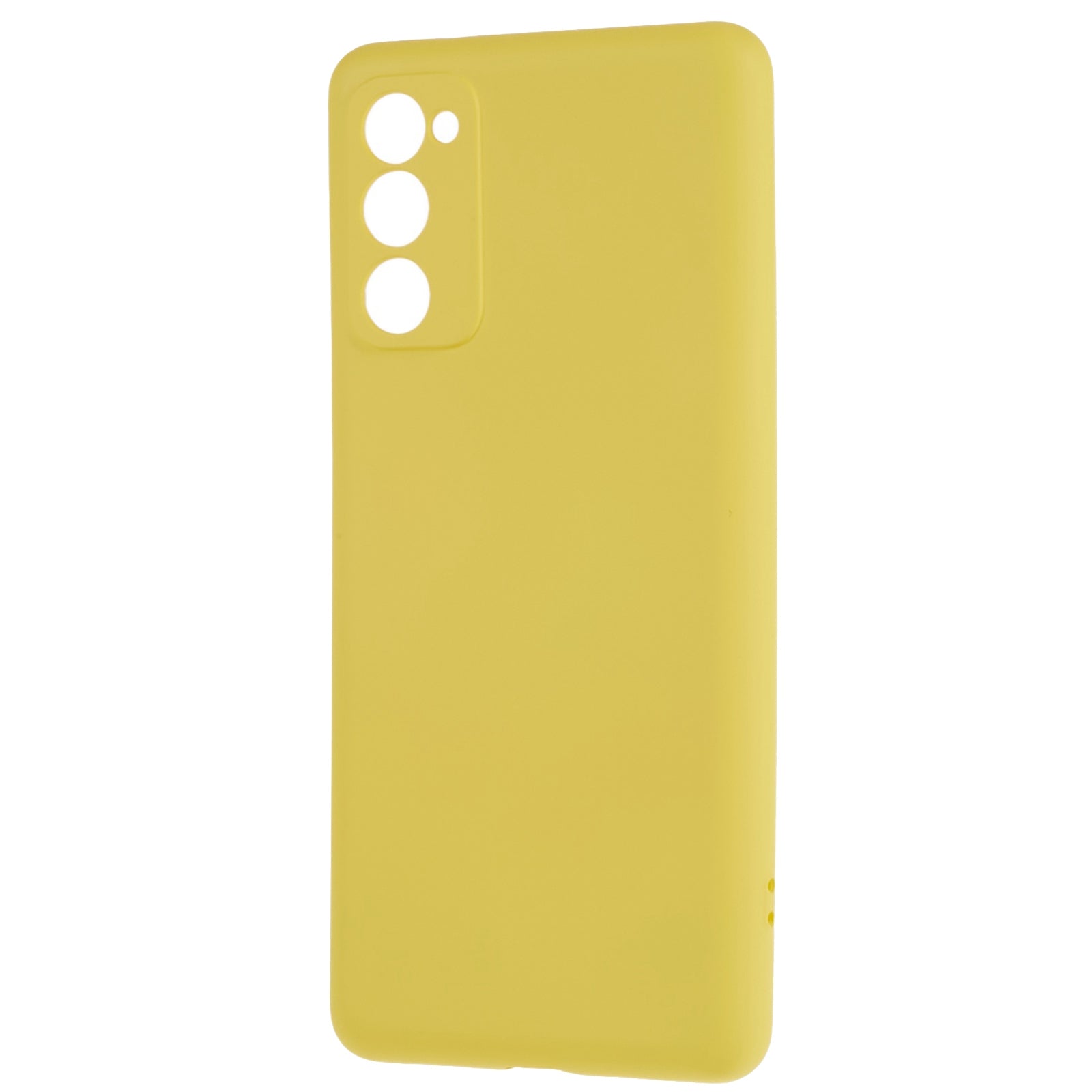 For Samsung Galaxy S20 FE 4G / FE 5G / S20 Lite / S20 FE 2022 TPU Phone Case Liquid Silicone Texture 2.0mm Thick Anti-Scratch Cover - Yellow