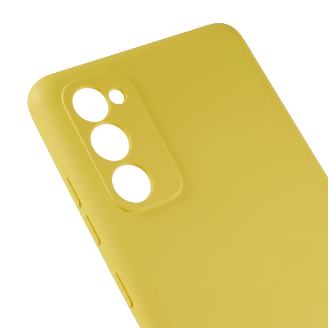 For Samsung Galaxy S20 FE 4G / FE 5G / S20 Lite / S20 FE 2022 TPU Phone Case Liquid Silicone Texture 2.0mm Thick Anti-Scratch Cover - Yellow