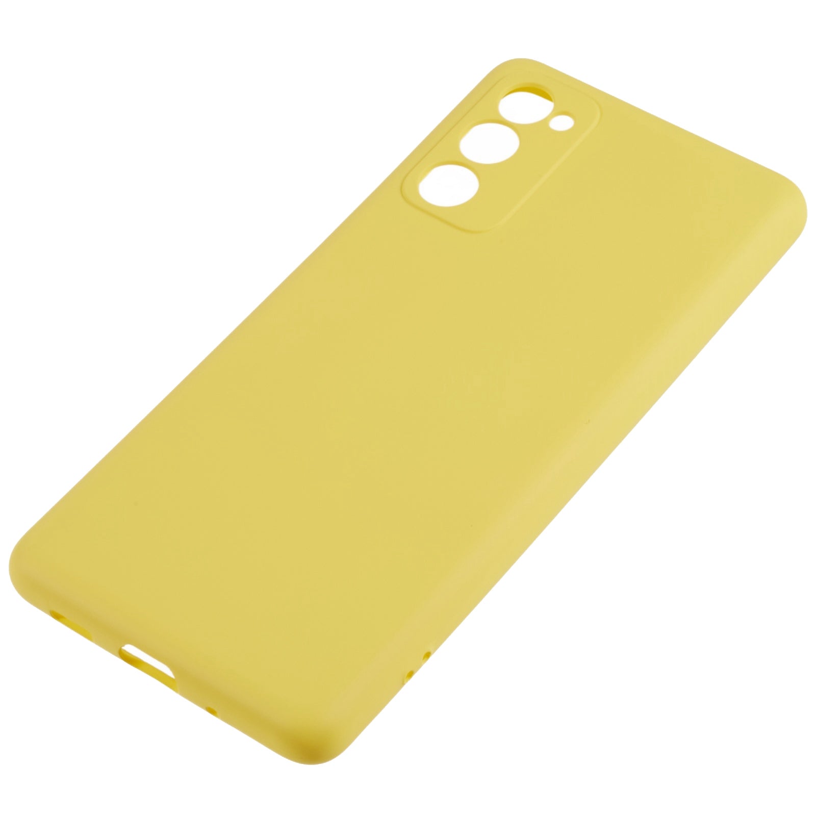 For Samsung Galaxy S20 FE 4G / FE 5G / S20 Lite / S20 FE 2022 TPU Phone Case Liquid Silicone Texture 2.0mm Thick Anti-Scratch Cover - Yellow