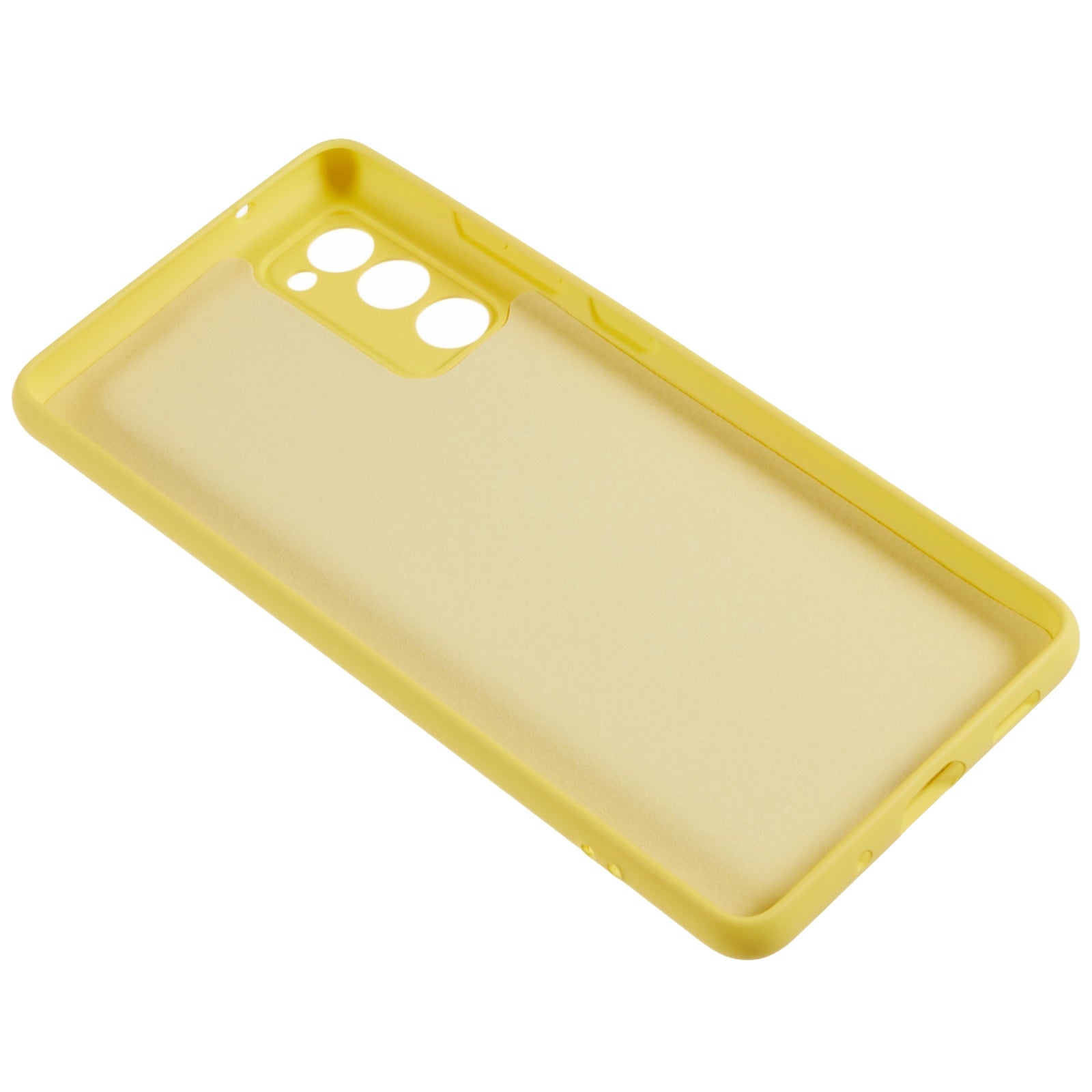 For Samsung Galaxy S20 FE 4G / FE 5G / S20 Lite / S20 FE 2022 TPU Phone Case Liquid Silicone Texture 2.0mm Thick Anti-Scratch Cover - Yellow