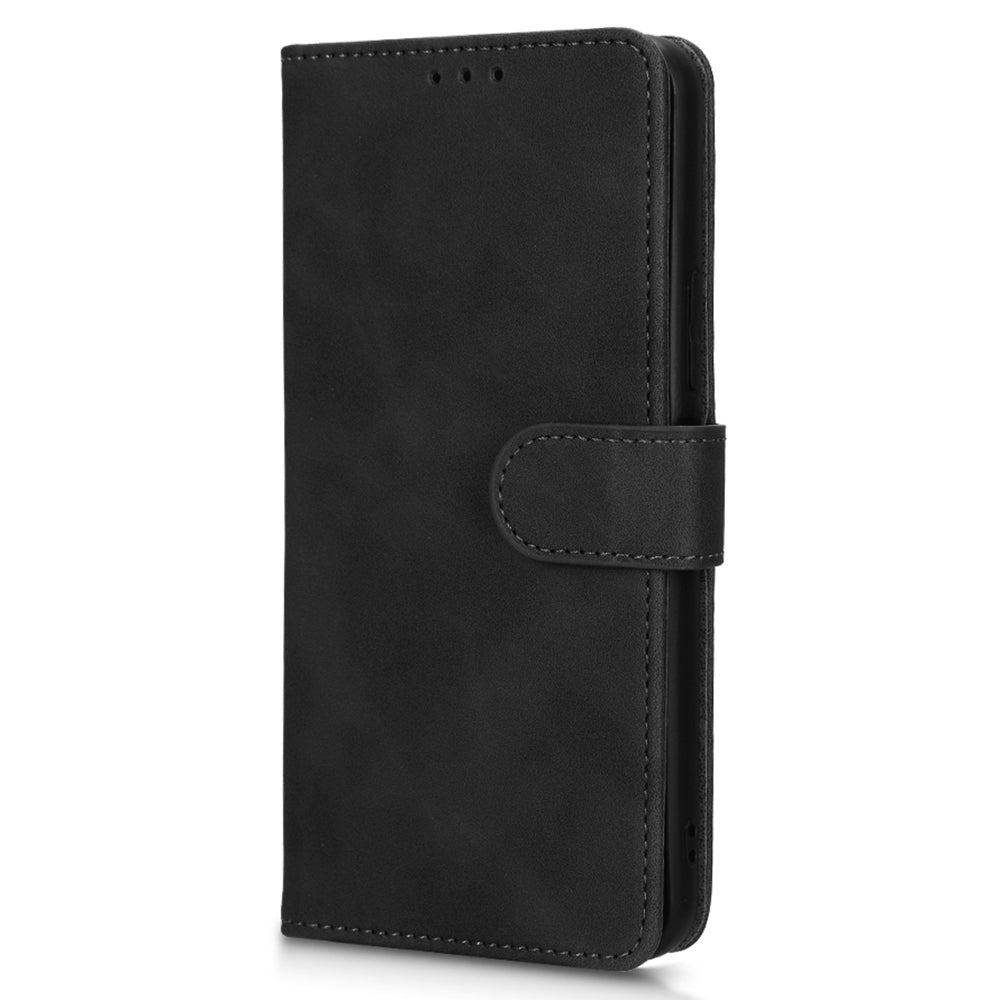 For vivo Y16 4G PU Leather Wallet Phone Case Stand Feature Magnetic Closure Flip Cover - Black