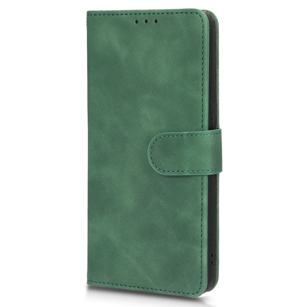 For vivo Y16 4G PU Leather Wallet Phone Case Stand Feature Magnetic Closure Flip Cover - Green