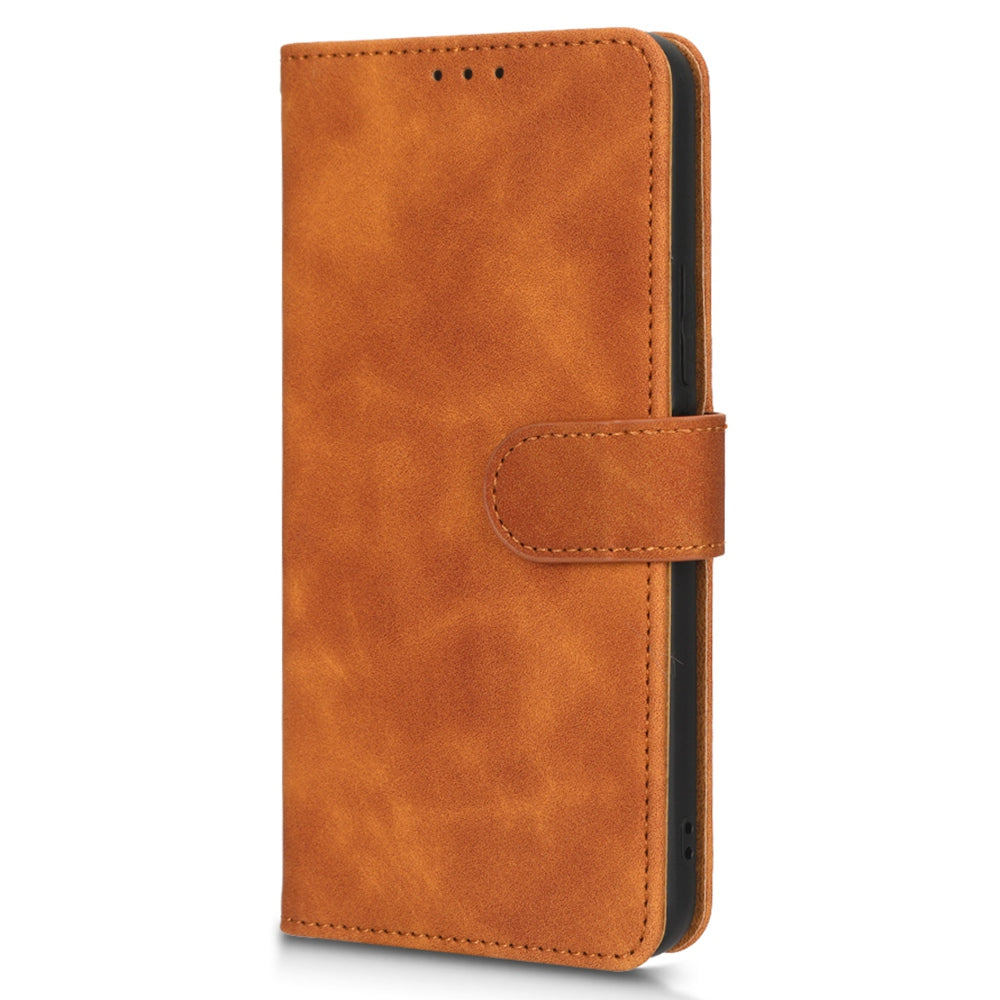 For vivo Y16 4G PU Leather Wallet Phone Case Stand Feature Magnetic Closure Flip Cover - Brown