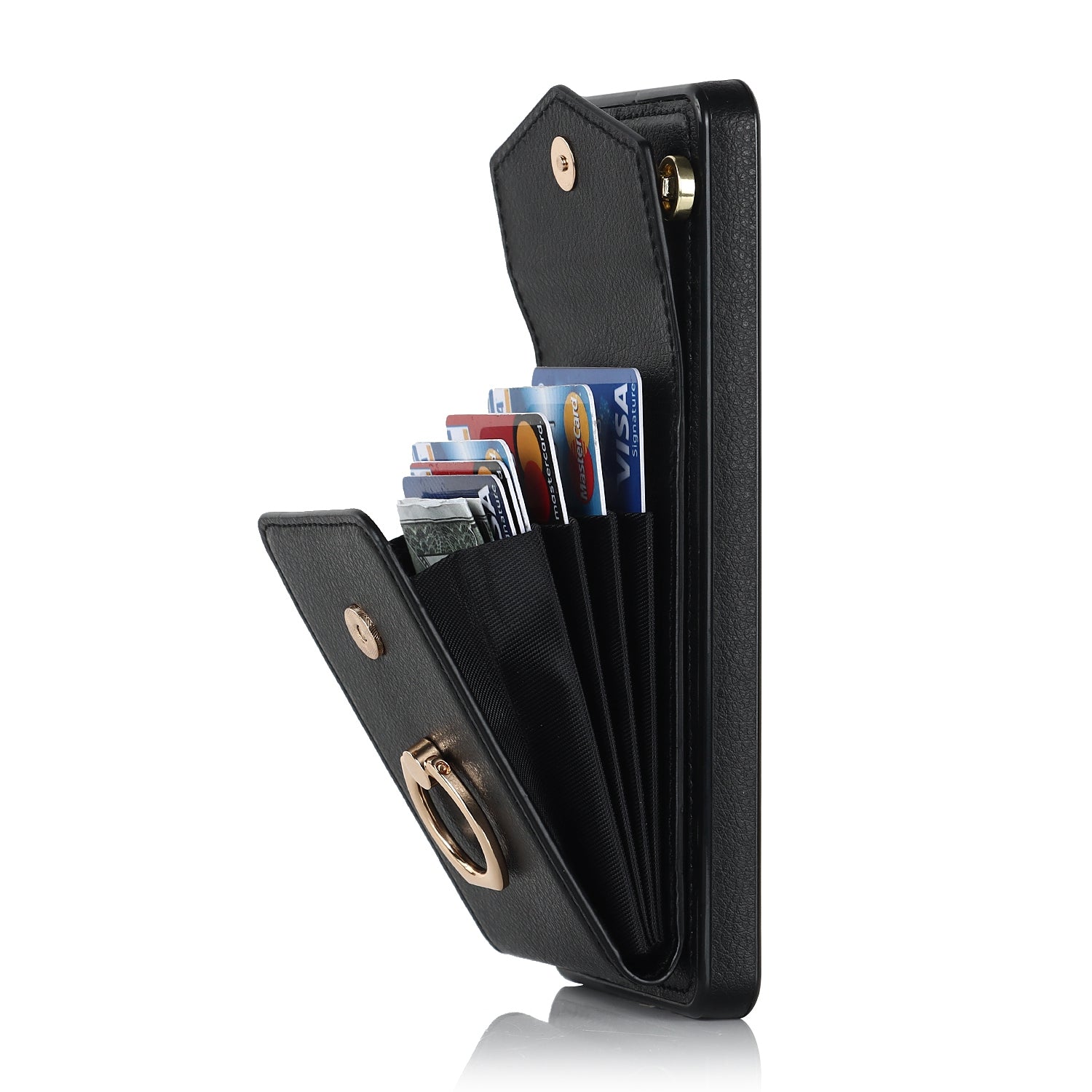 For Samsung Galaxy S20 FE 5G / S20 FE / S20 FE 2022 / S20 Lite Accordion Style PU Leather+TPU Kickstand Case RFID Blocking Multiple Card Slots Phone Cover - Black