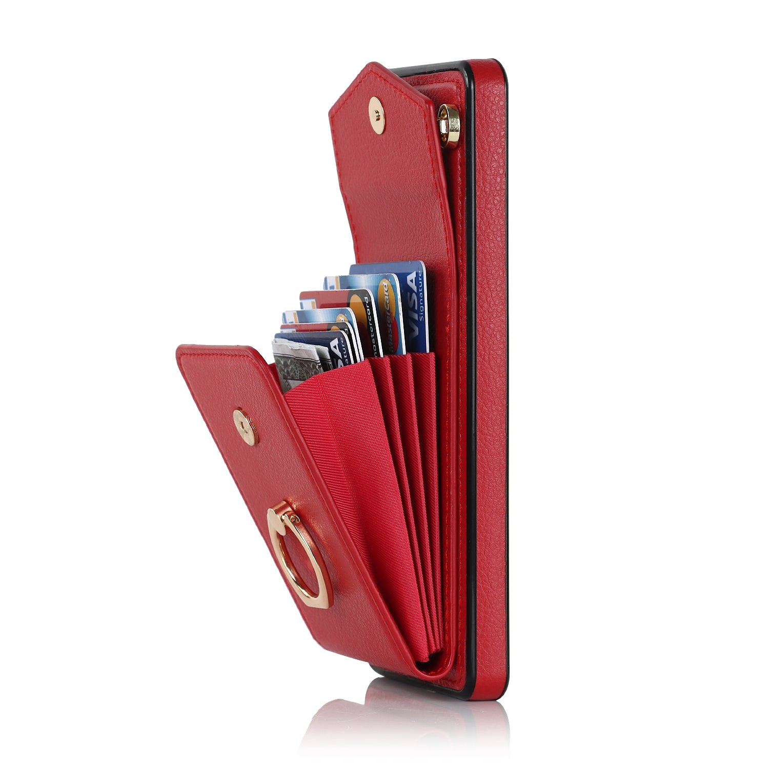 For Samsung Galaxy S20 FE 5G / S20 FE / S20 FE 2022 / S20 Lite Accordion Style PU Leather+TPU Kickstand Case RFID Blocking Multiple Card Slots Phone Cover - Red