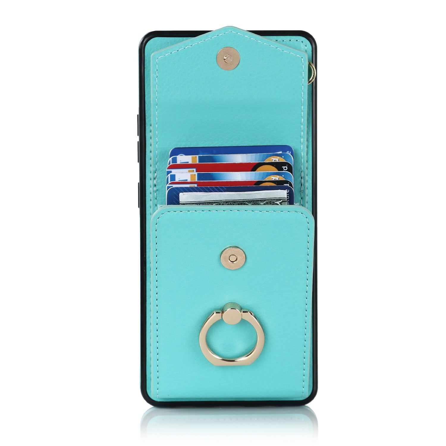 For Samsung Galaxy S20 FE 5G / S20 FE / S20 FE 2022 / S20 Lite Accordion Style PU Leather+TPU Kickstand Case RFID Blocking Multiple Card Slots Phone Cover - Mint Green