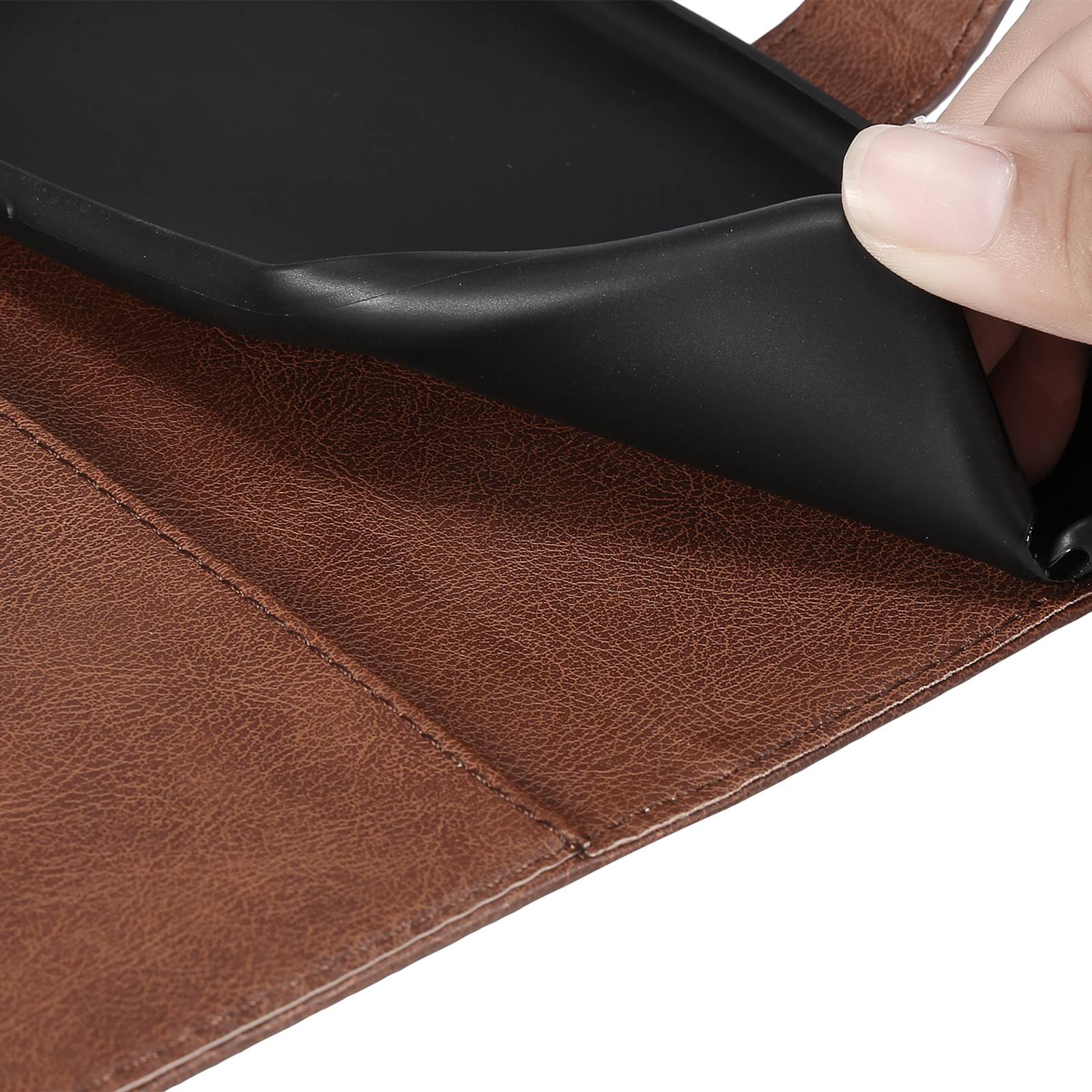 KT Leather Series-2 for vivo Y16 4G / Y02s 4G PU Leather Flip Wallet Case Solid Color Magnetic Closure Stand Shockproof Cover with Strap - Brown