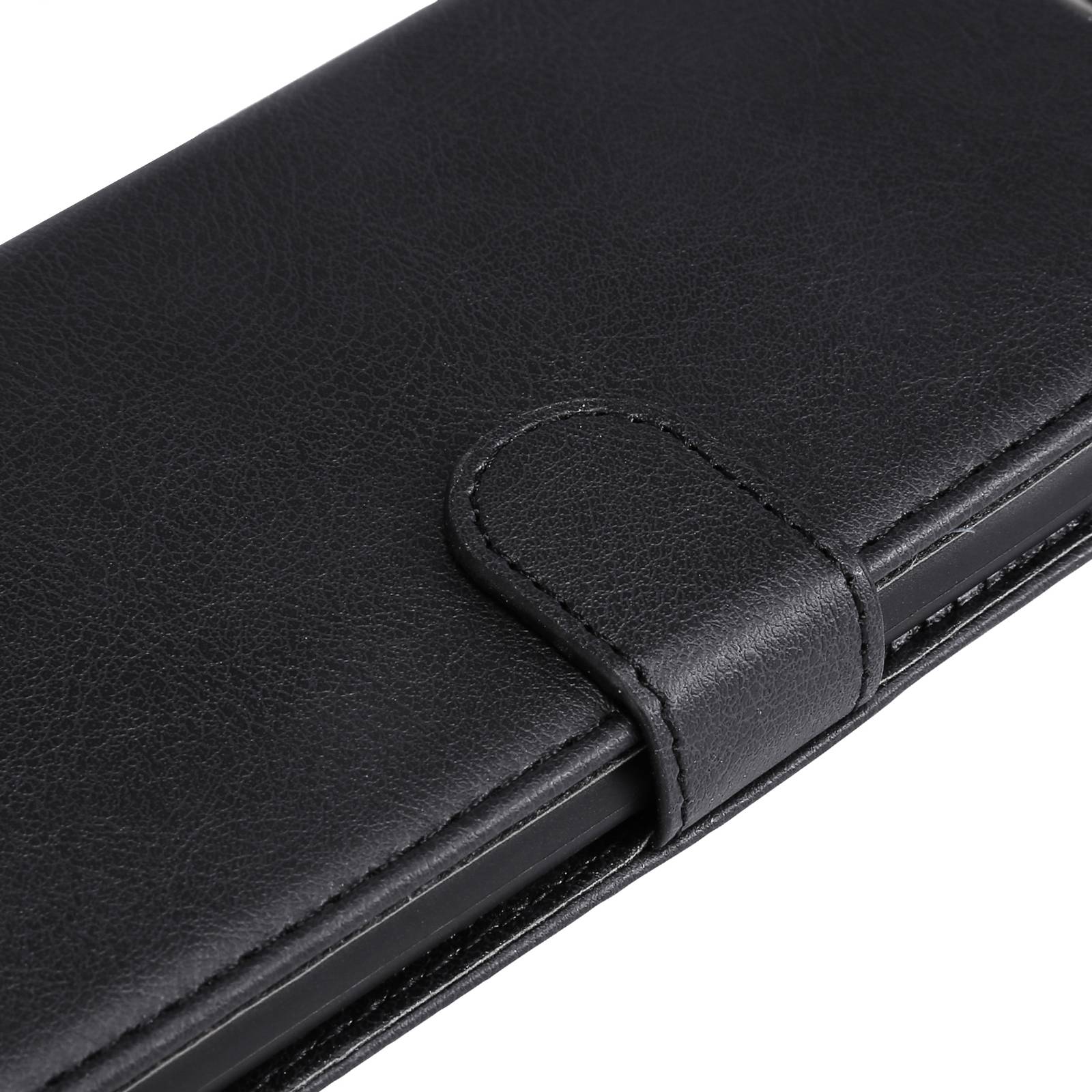 KT Leather Series-2 for vivo Y16 4G / Y02s 4G PU Leather Flip Wallet Case Solid Color Magnetic Closure Stand Shockproof Cover with Strap - Black