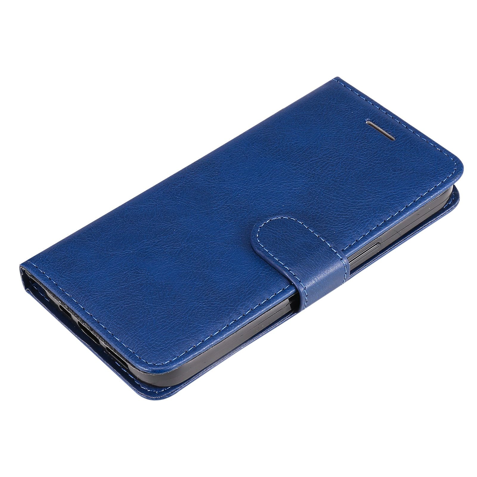 KT Leather Series-2 for vivo Y16 4G / Y02s 4G PU Leather Flip Wallet Case Solid Color Magnetic Closure Stand Shockproof Cover with Strap - Blue