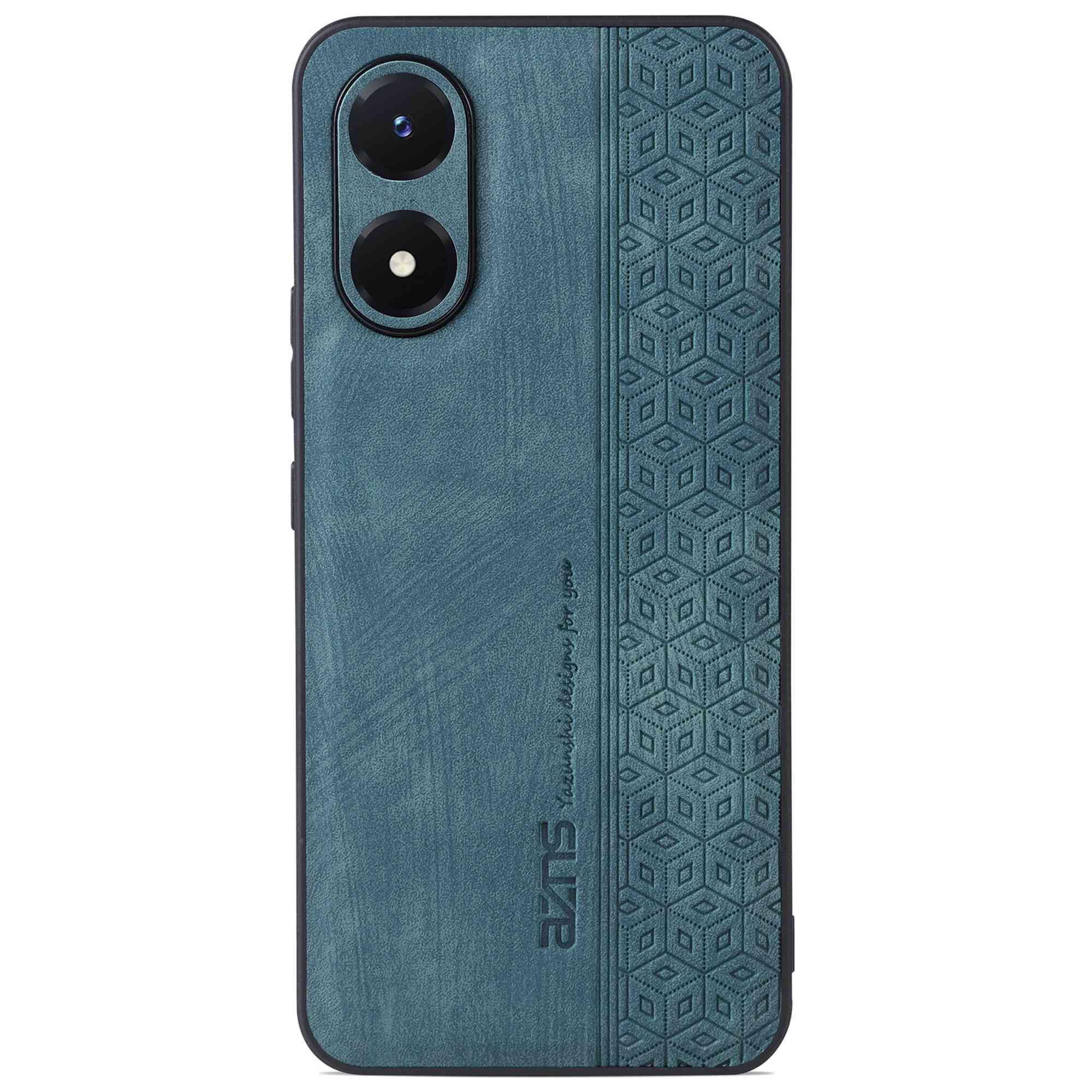 AZNS For vivo Y02s 4G / Y16 4G Imprinted Pattern Phone Case PU Leather Coated TPU Scratch-resistant Back Cover - Green