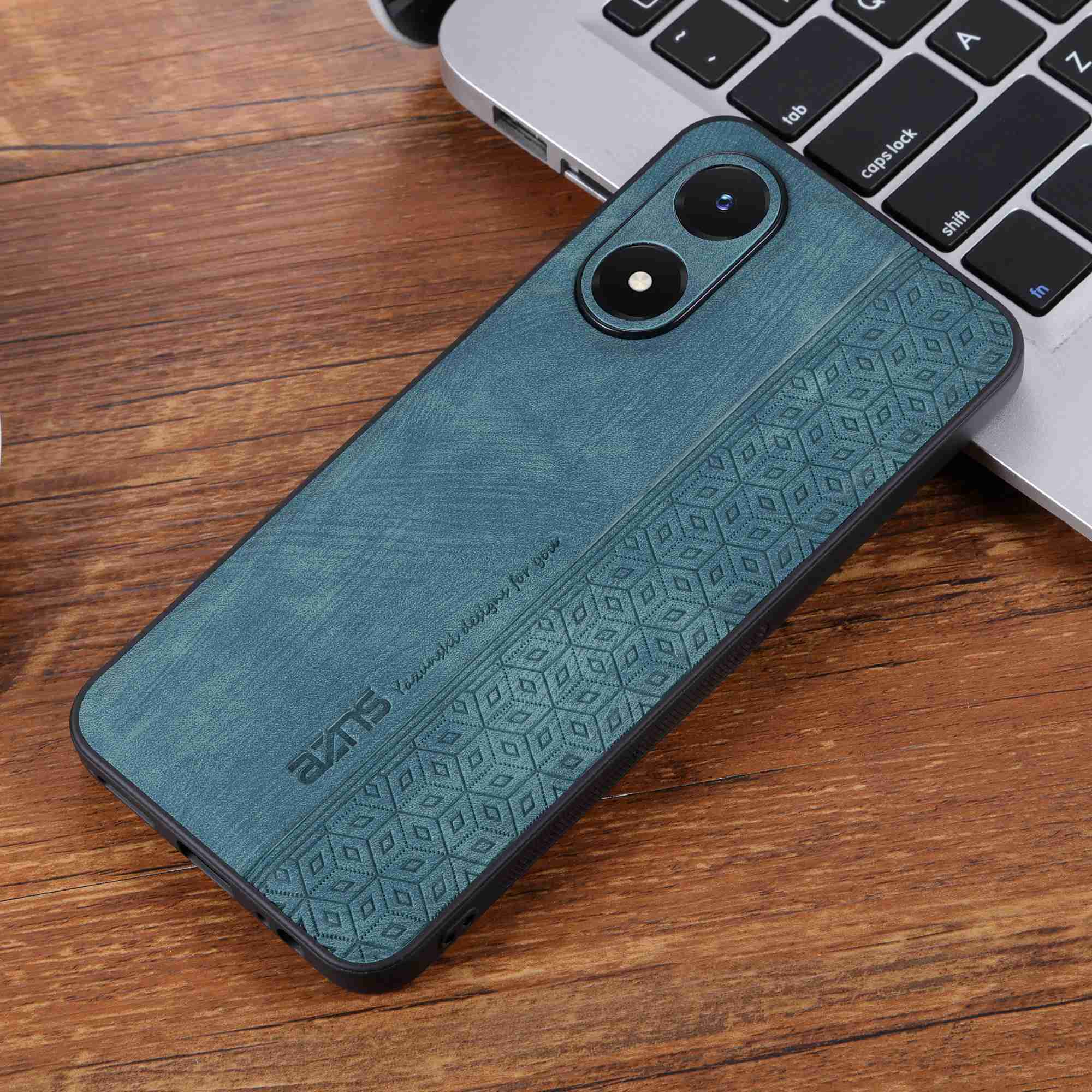 AZNS For vivo Y02s 4G / Y16 4G Imprinted Pattern Phone Case PU Leather Coated TPU Scratch-resistant Back Cover - Green