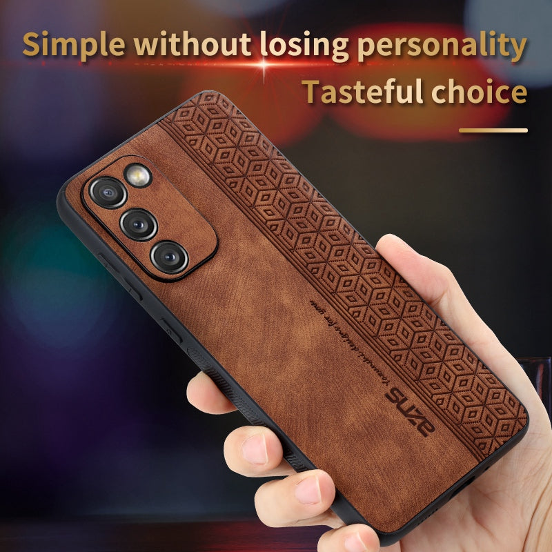 AZNS For Samsung Galaxy S20 FE 5G / S20 FE / S20 FE 2022 / S20 Lite Imprinted Pattern PU Leather Coated TPU Cover Anti-scratch Phone Case - Brown