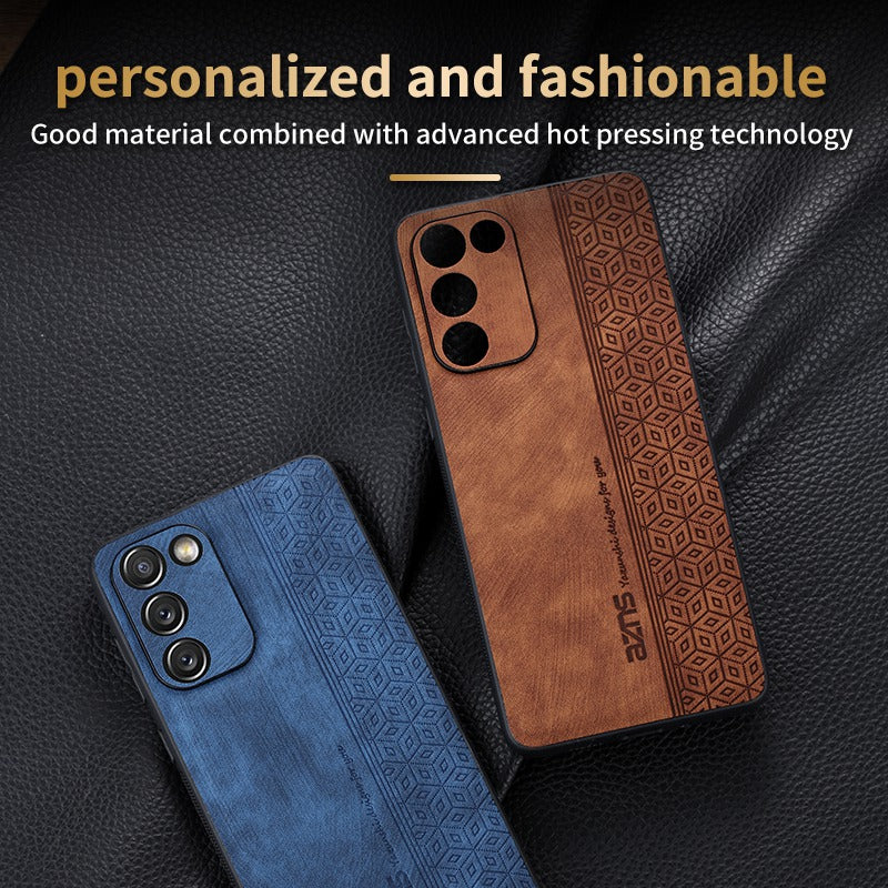 AZNS For Samsung Galaxy S20 FE 5G / S20 FE / S20 FE 2022 / S20 Lite Imprinted Pattern PU Leather Coated TPU Cover Anti-scratch Phone Case - Brown