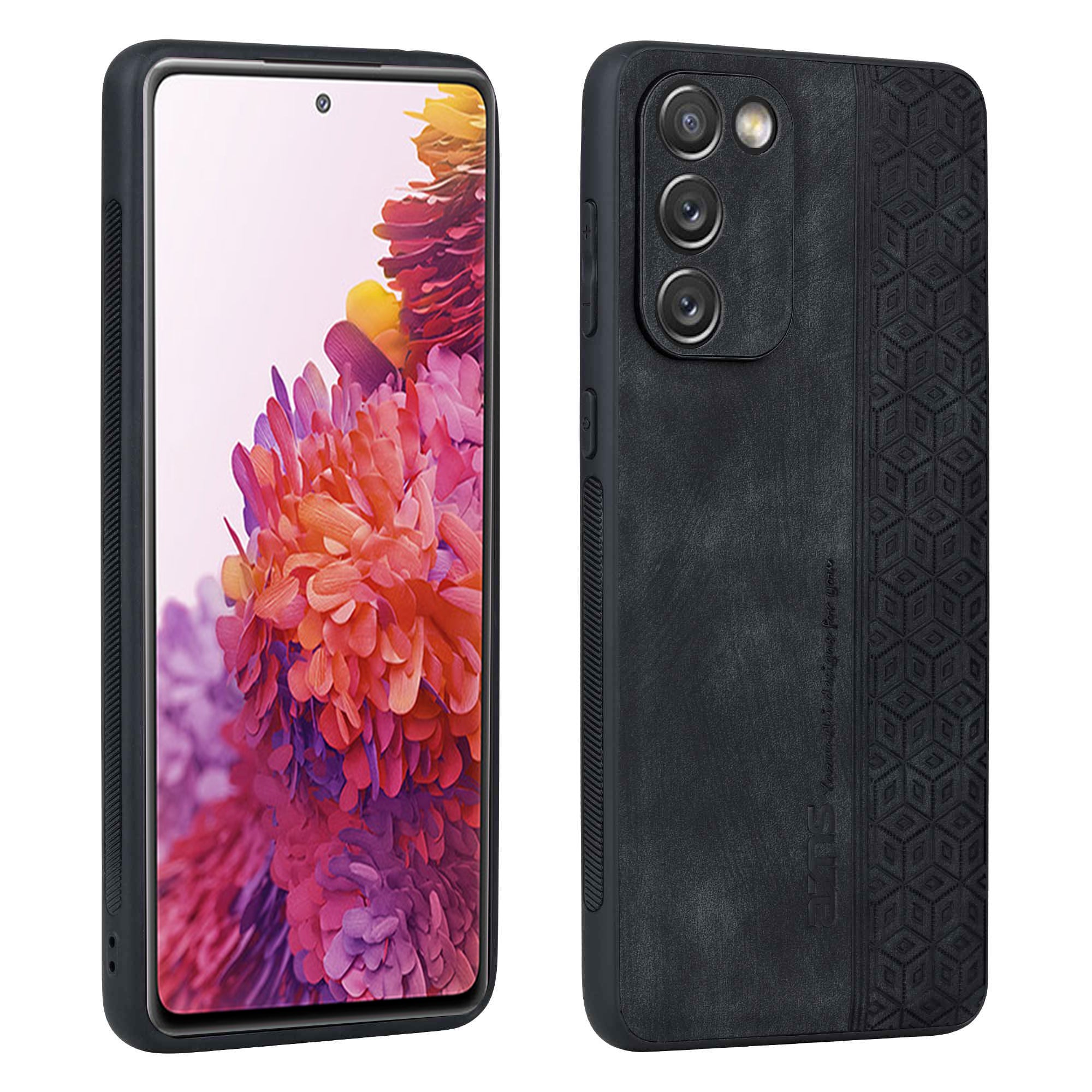 AZNS For Samsung Galaxy S20 FE 5G / S20 FE / S20 FE 2022 / S20 Lite Imprinted Pattern PU Leather Coated TPU Cover Anti-scratch Phone Case - Black