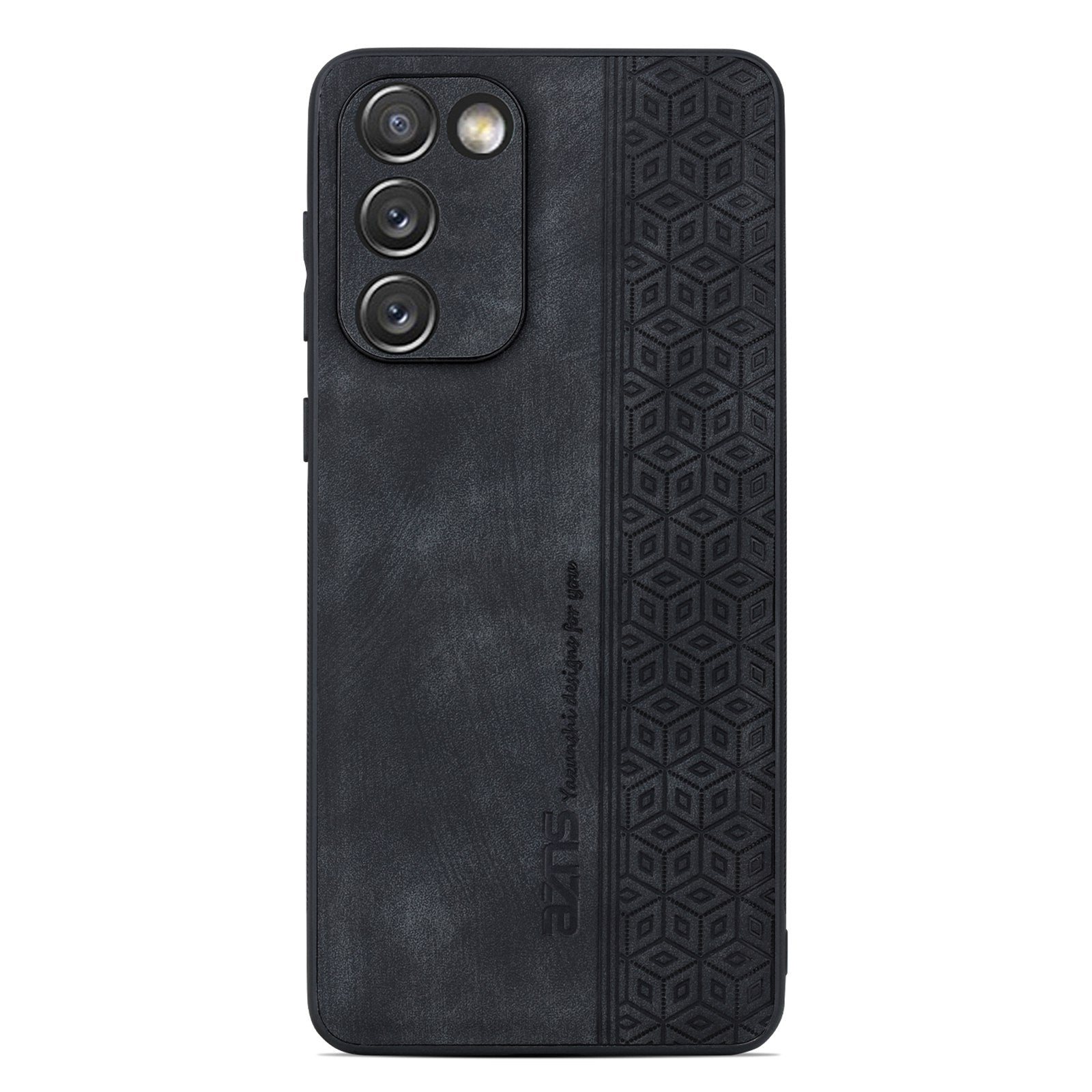 AZNS For Samsung Galaxy S20 FE 5G / S20 FE / S20 FE 2022 / S20 Lite Imprinted Pattern PU Leather Coated TPU Cover Anti-scratch Phone Case - Black