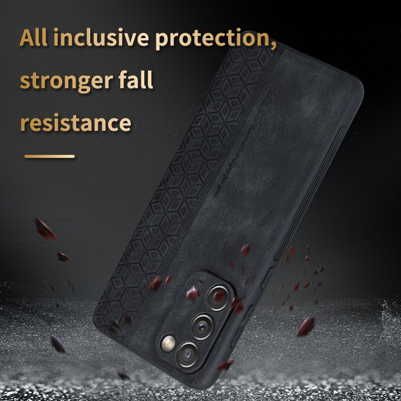 AZNS For Samsung Galaxy S20 FE 5G / S20 FE / S20 FE 2022 / S20 Lite Imprinted Pattern PU Leather Coated TPU Cover Anti-scratch Phone Case - Black