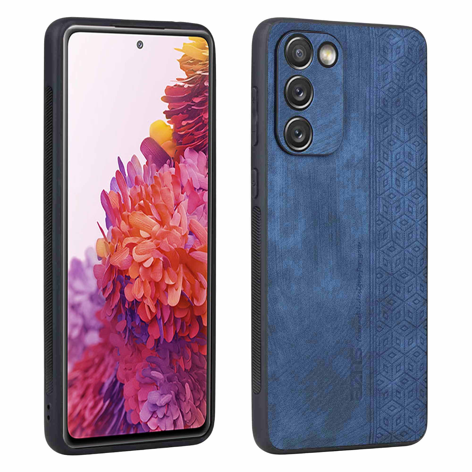 AZNS For Samsung Galaxy S20 FE 5G / S20 FE / S20 FE 2022 / S20 Lite Imprinted Pattern PU Leather Coated TPU Cover Anti-scratch Phone Case - Blue