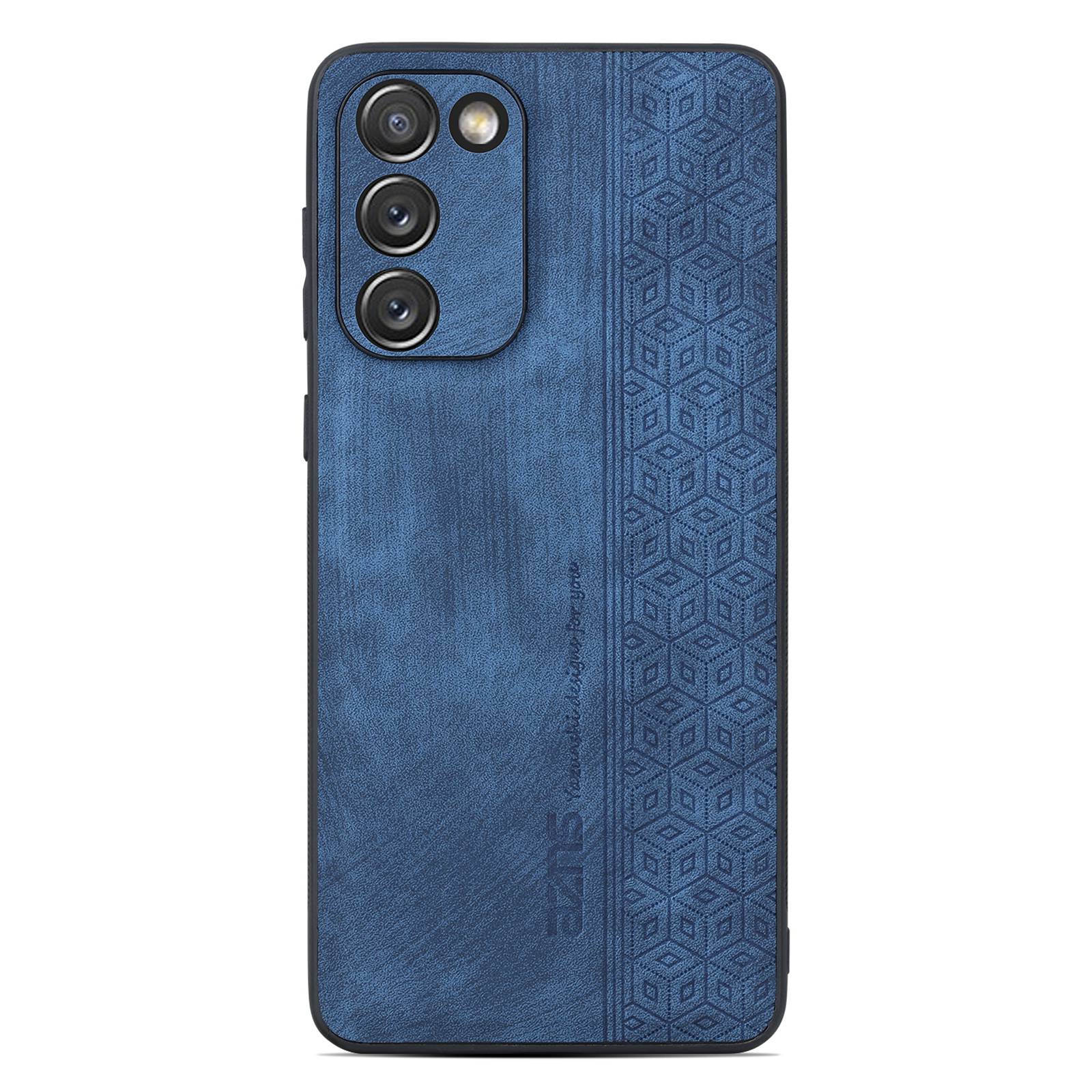 AZNS For Samsung Galaxy S20 FE 5G / S20 FE / S20 FE 2022 / S20 Lite Imprinted Pattern PU Leather Coated TPU Cover Anti-scratch Phone Case - Blue