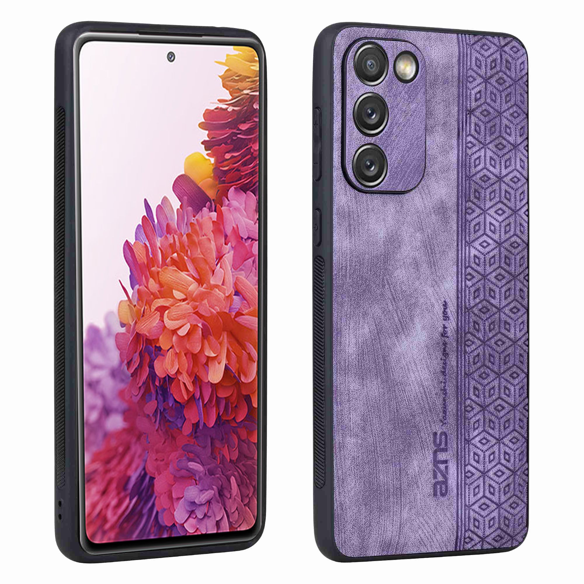 AZNS For Samsung Galaxy S20 FE 5G / S20 FE / S20 FE 2022 / S20 Lite Imprinted Pattern PU Leather Coated TPU Cover Anti-scratch Phone Case - Purple