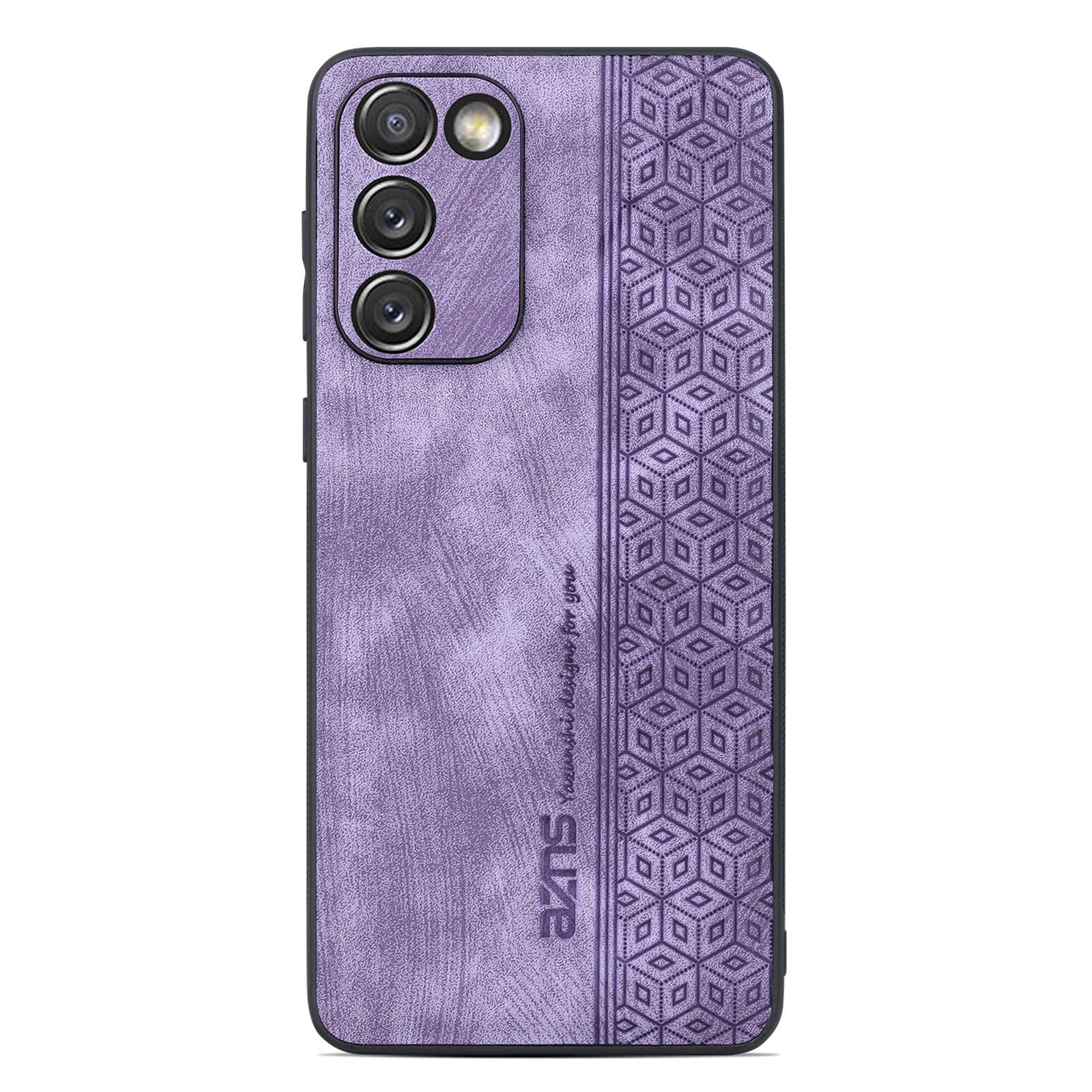 AZNS For Samsung Galaxy S20 FE 5G / S20 FE / S20 FE 2022 / S20 Lite Imprinted Pattern PU Leather Coated TPU Cover Anti-scratch Phone Case - Purple