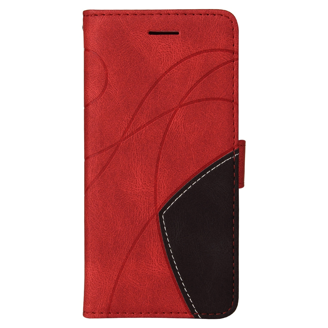 KT Leather Series-1 Phone Wallet Case for vivo Y16 4G / Y02s 4G, Splicing PU Leather Shockproof Dual-color Stand Function Phone Cover - Red