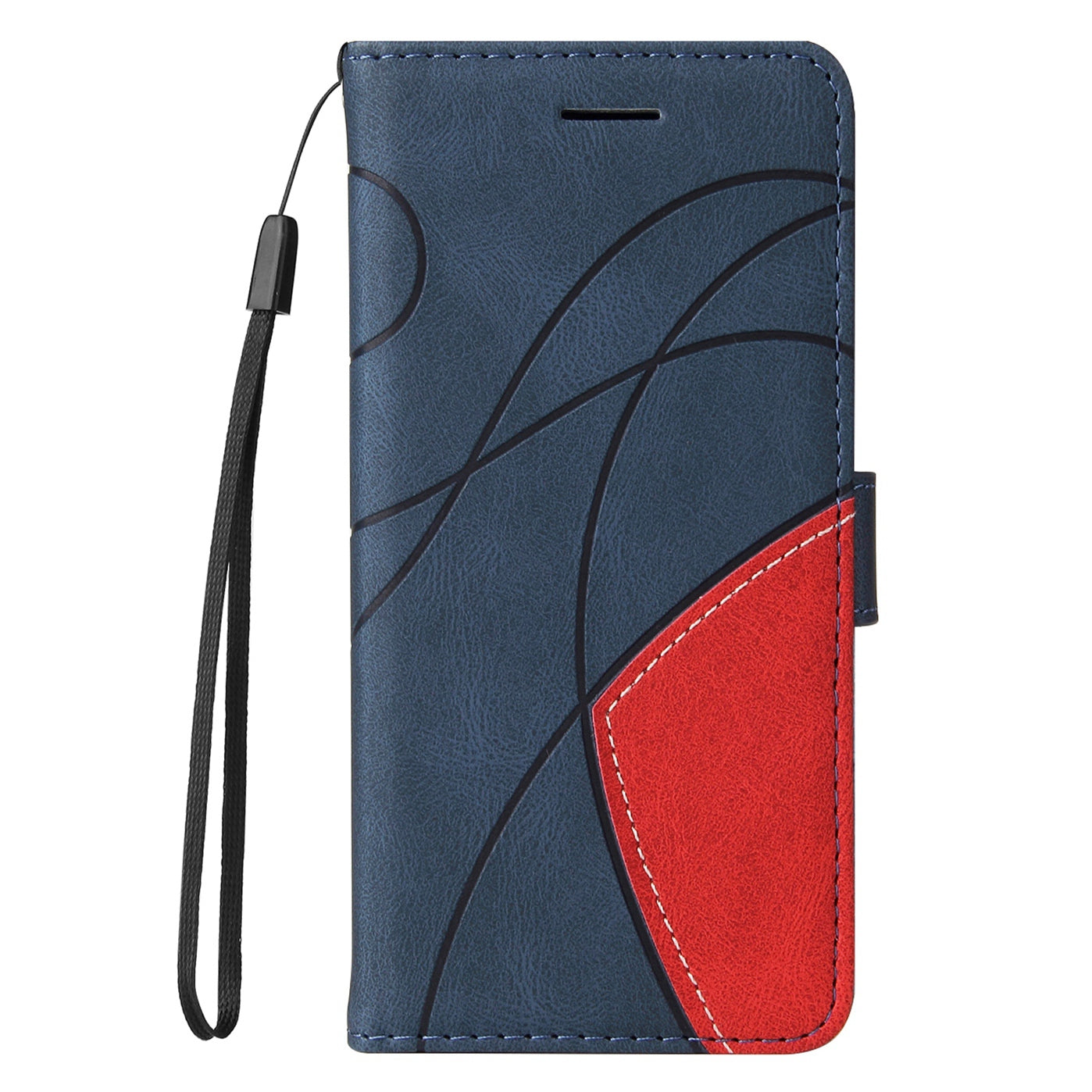 KT Leather Series-1 Phone Wallet Case for vivo Y16 4G / Y02s 4G, Splicing PU Leather Shockproof Dual-color Stand Function Phone Cover - Blue