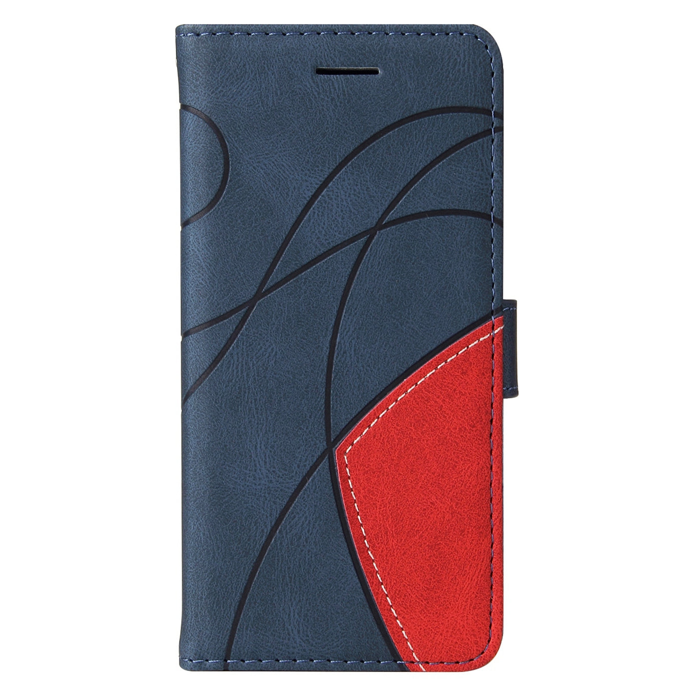 KT Leather Series-1 Phone Wallet Case for vivo Y16 4G / Y02s 4G, Splicing PU Leather Shockproof Dual-color Stand Function Phone Cover - Blue