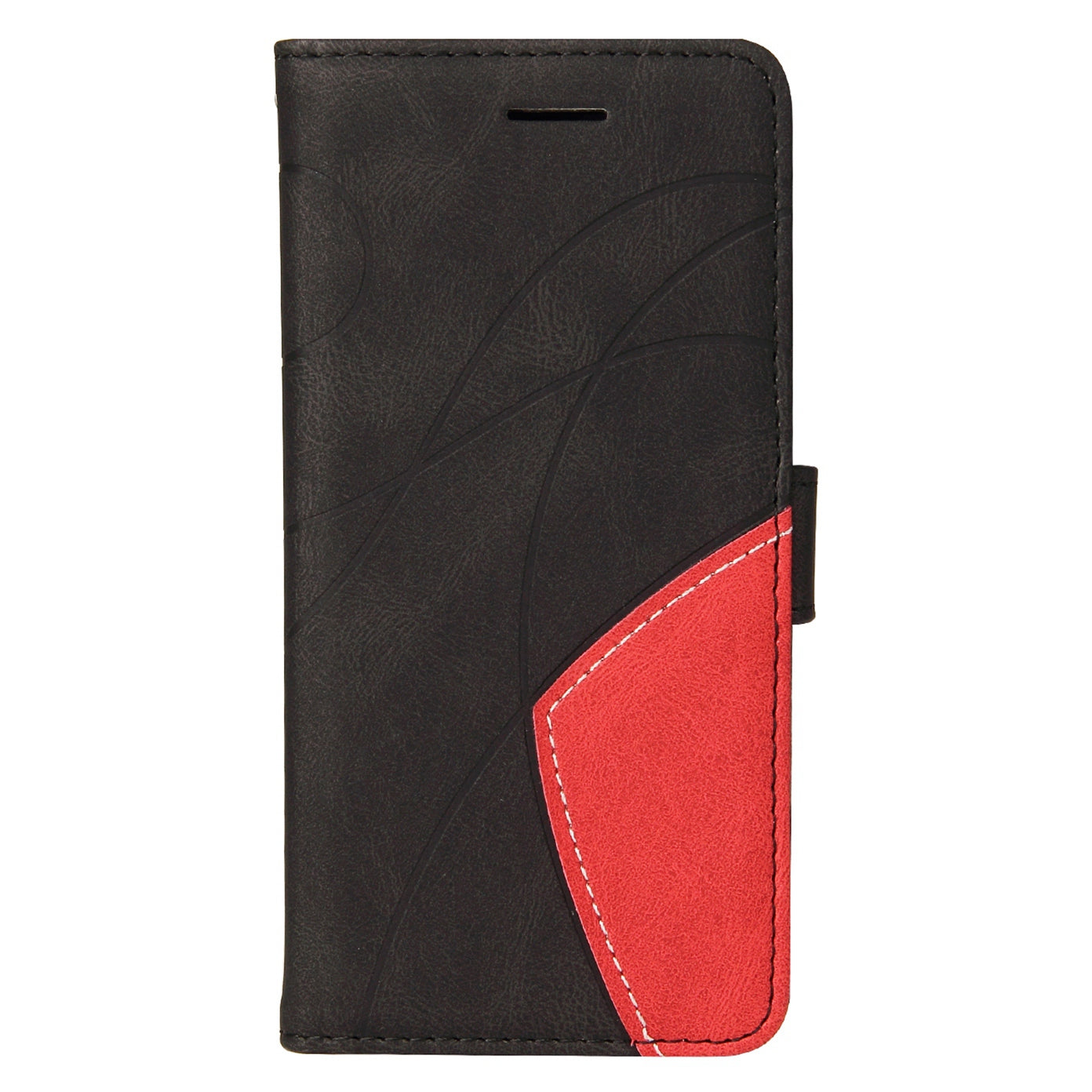 KT Leather Series-1 Phone Wallet Case for vivo Y16 4G / Y02s 4G, Splicing PU Leather Shockproof Dual-color Stand Function Phone Cover - Black