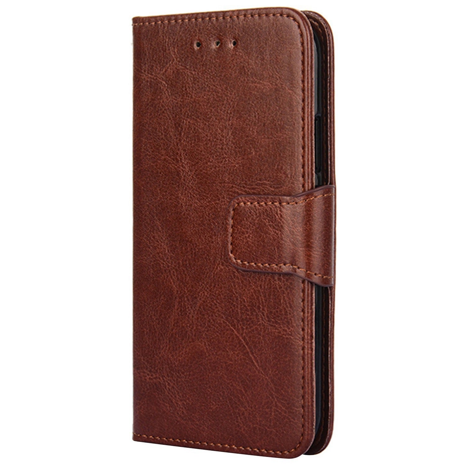 For vivo Y16 4G / Y02s 4G Texture PU Leather Flip Wallet Case Stand Magnetic Anti-scratch Phone Cover - Brown