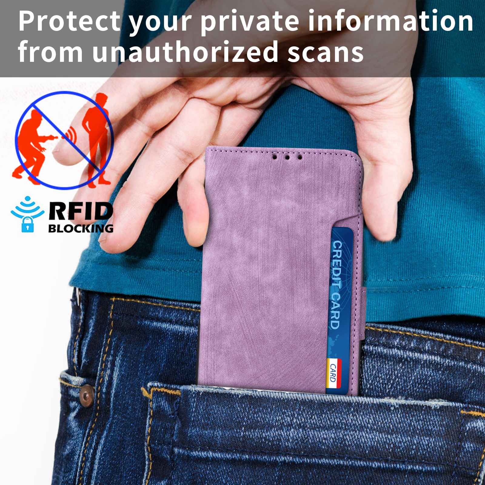 For Samsung Galaxy S20 FE 4G / FE 5G / S20 Lite / S20 FE 2022 Phone Case, Magnetic Stand RFID Blocking PU Leather Phone Cover Wallet - Purple