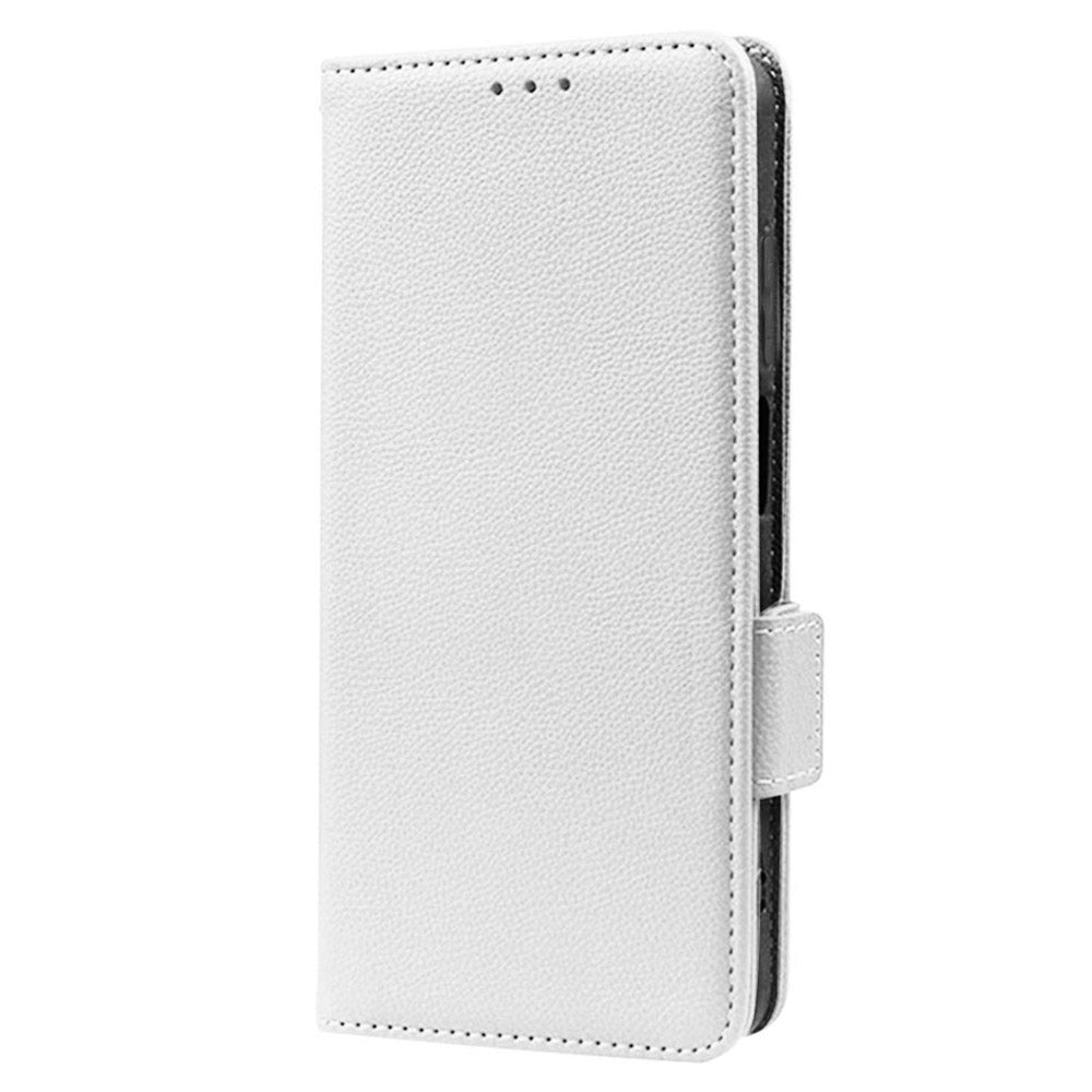 For vivo Y16 4G / Y02s 4G / Y35 5G / Y35m 5G / Y53t 5G / Y56 5G / iQOO Z7i / T2x (India) 5G Phone Case PU Leather Shockproof Flip Stand Magnetic Protective Cover Litchi Texture Wallet with Strap - White