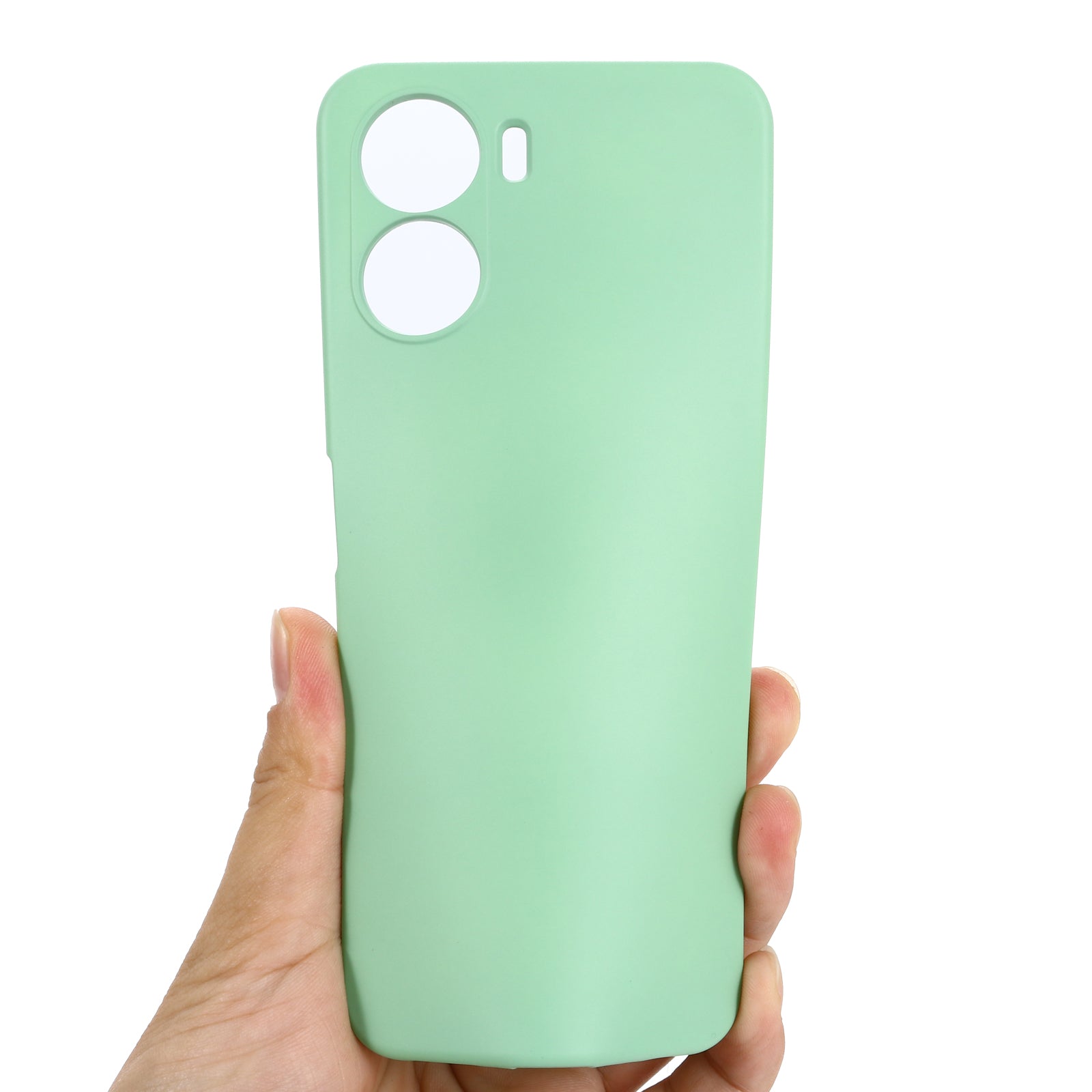 For vivo Y16 4G Phone Case, Liquid Silicone + Soft Lining Protective Back Cover with Strap - Green