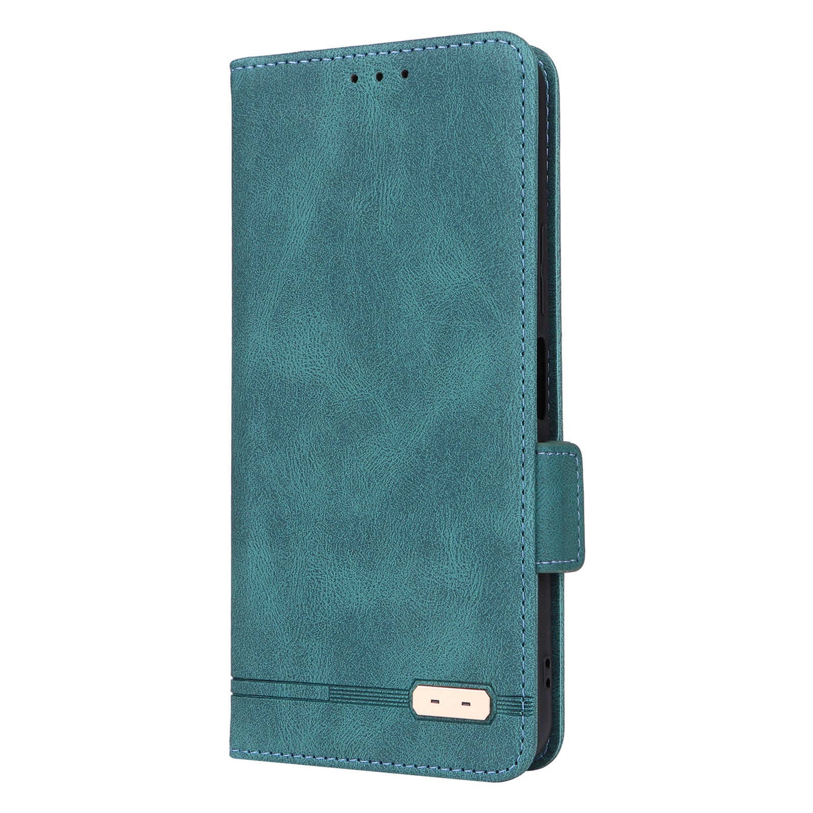 For vivo Y16 4G PU Leather Anti-drop Case Hardware Decor Dual Magnetic Clasp Wallet Stand Phone Cover - Blue