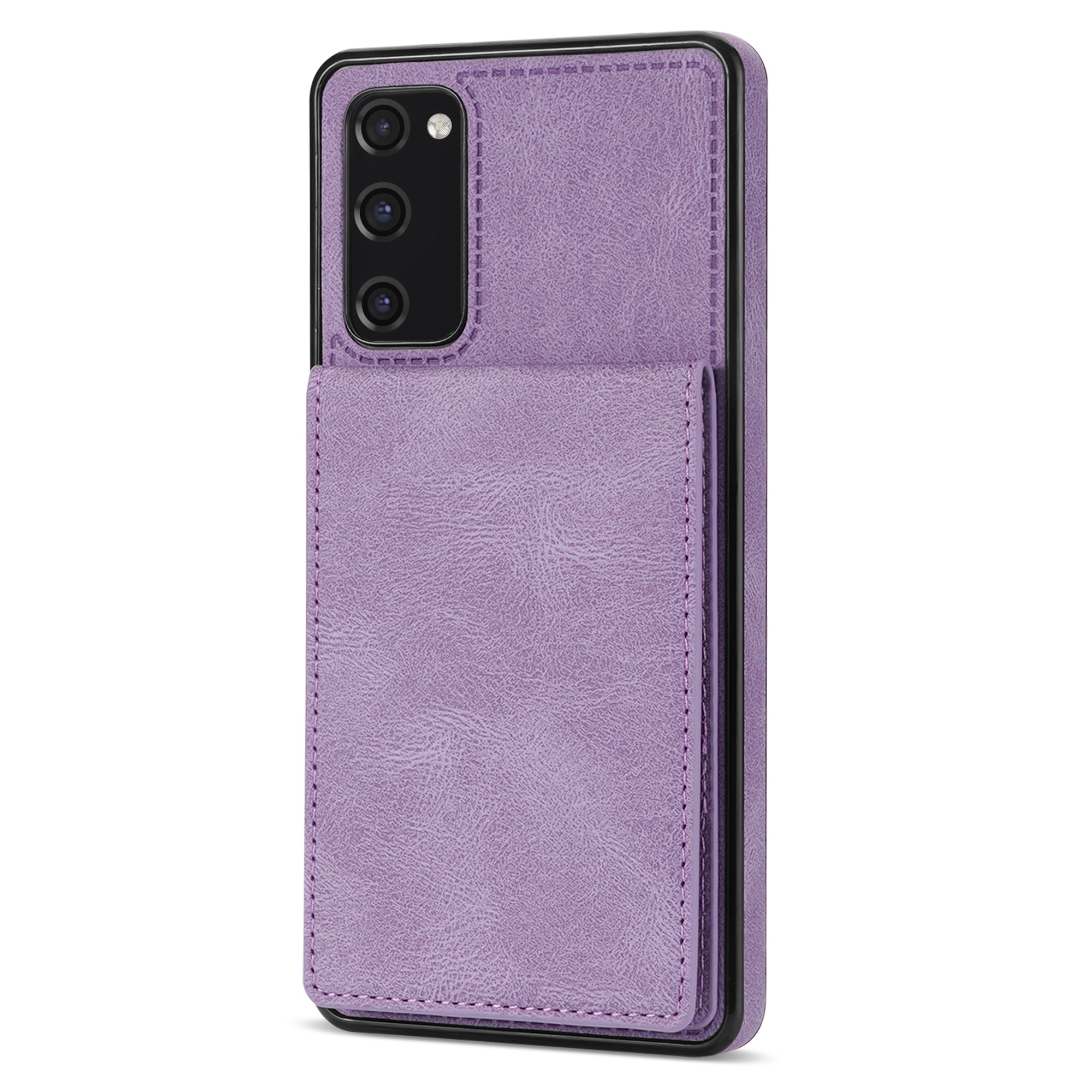 Back Cover for Samsung Galaxy S20 FE 4G / 5G / FE 2022 / S20 Lite, Solid Color Kickstand Phone Case RFID Blocking Multiple Card Slots Vertical Flip PU Leather Coated TPU Shell - Purple