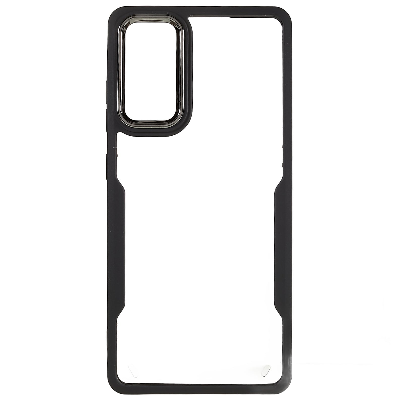 For Samsung Galaxy S20 FE 4G / FE 5G / S20 Lite / S20 FE 2022 Clear Case Soft TPU Hard Acrylic Drop Protective Phone Cover with Electroplating Lens Frame - Black