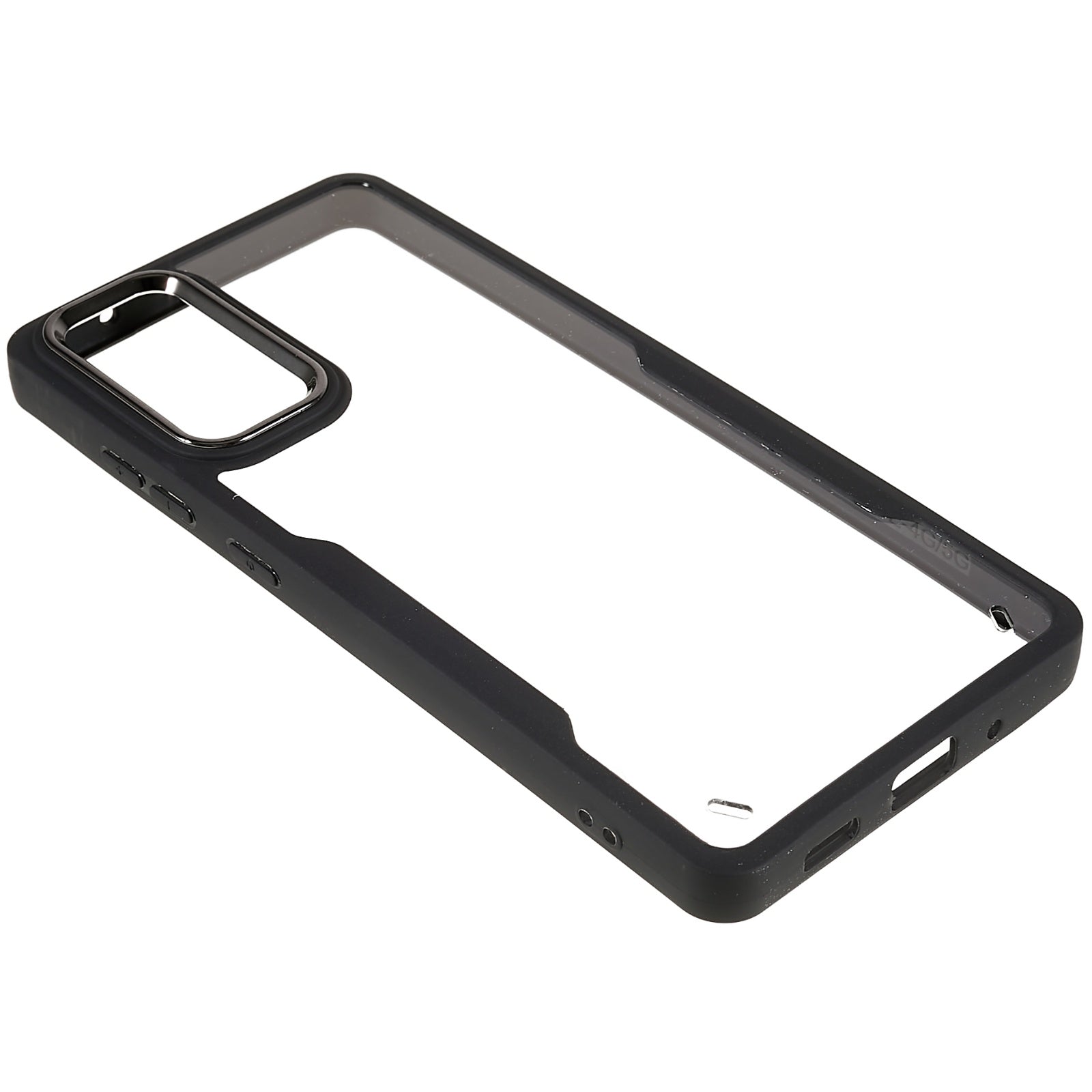 For Samsung Galaxy S20 FE 4G / FE 5G / S20 Lite / S20 FE 2022 Clear Case Soft TPU Hard Acrylic Drop Protective Phone Cover with Electroplating Lens Frame - Black