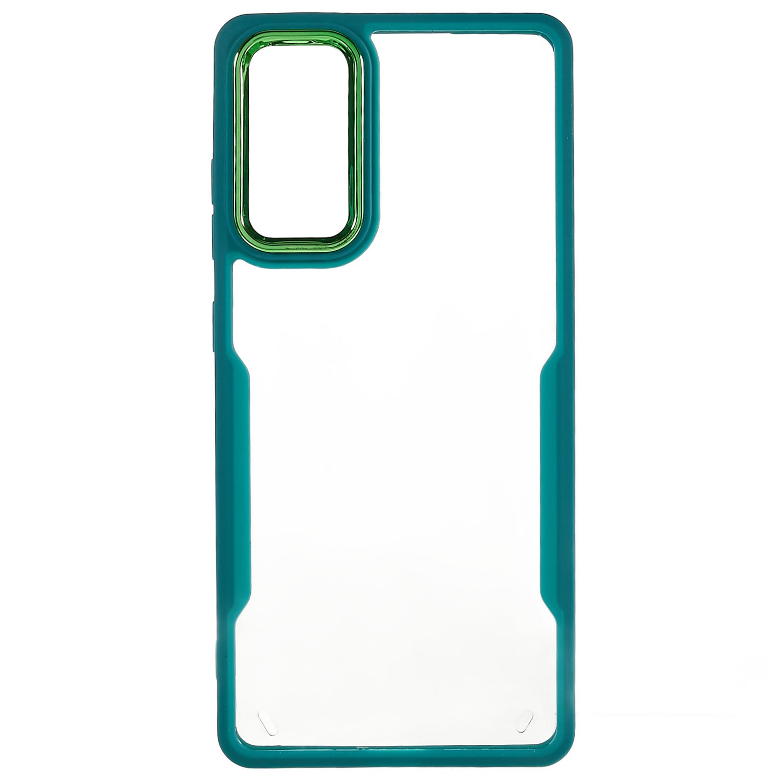 For Samsung Galaxy S20 FE 4G / FE 5G / S20 Lite / S20 FE 2022 Clear Case Soft TPU Hard Acrylic Drop Protective Phone Cover with Electroplating Lens Frame - Green