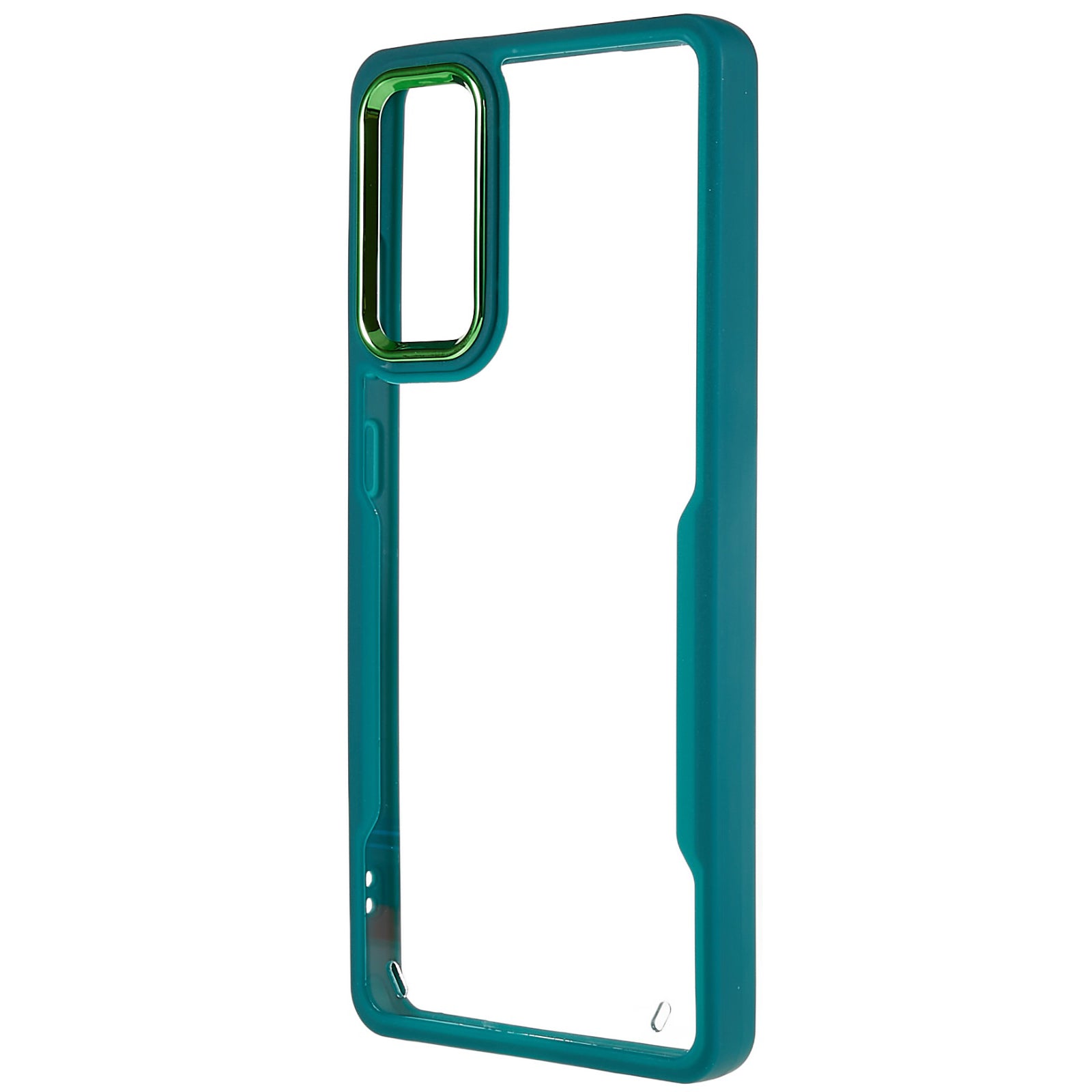 For Samsung Galaxy S20 FE 4G / FE 5G / S20 Lite / S20 FE 2022 Clear Case Soft TPU Hard Acrylic Drop Protective Phone Cover with Electroplating Lens Frame - Green