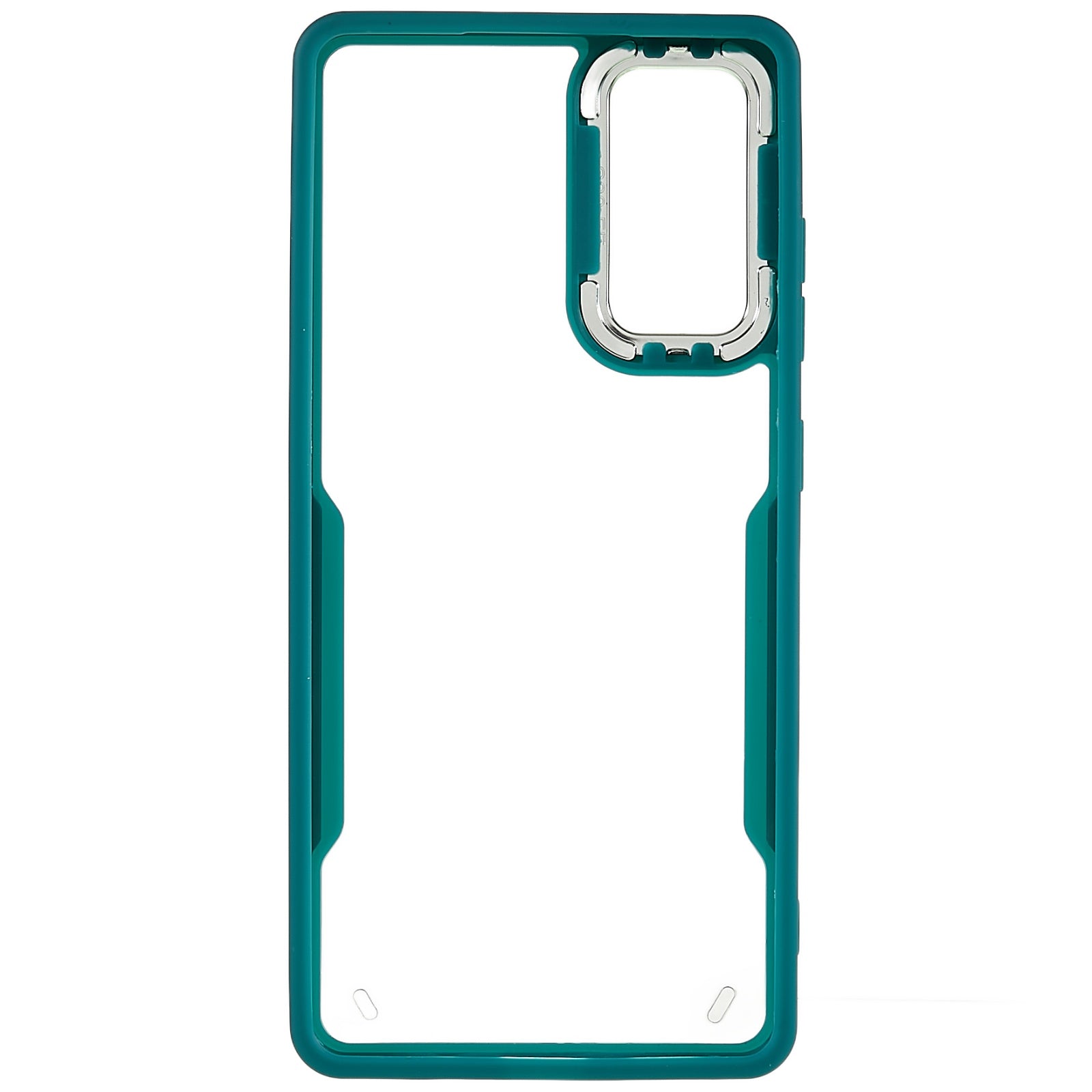 For Samsung Galaxy S20 FE 4G / FE 5G / S20 Lite / S20 FE 2022 Clear Case Soft TPU Hard Acrylic Drop Protective Phone Cover with Electroplating Lens Frame - Green