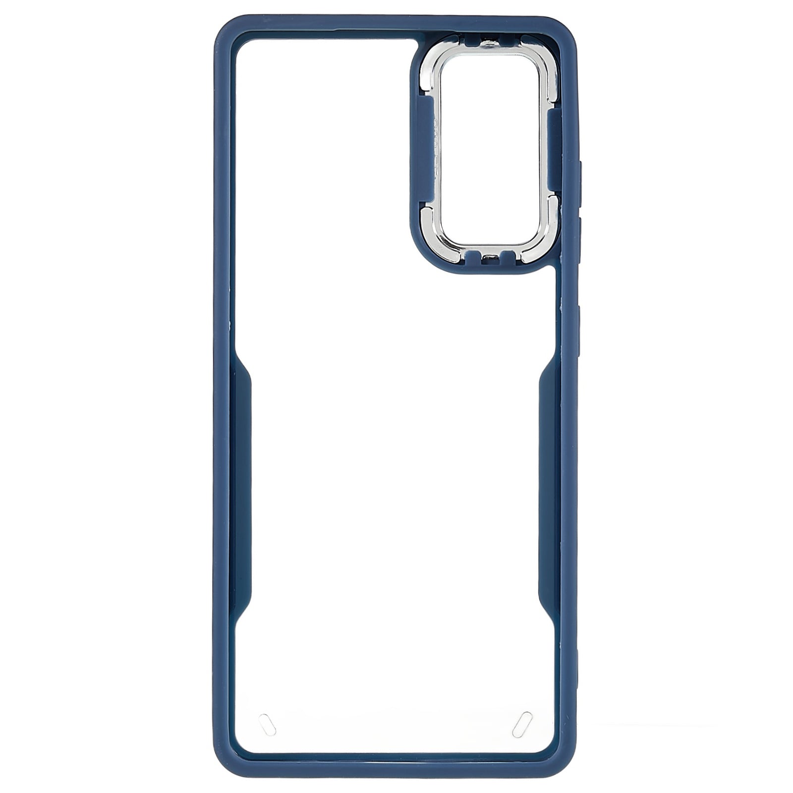 For Samsung Galaxy S20 FE 4G / FE 5G / S20 Lite / S20 FE 2022 Clear Case Soft TPU Hard Acrylic Drop Protective Phone Cover with Electroplating Lens Frame - Blue