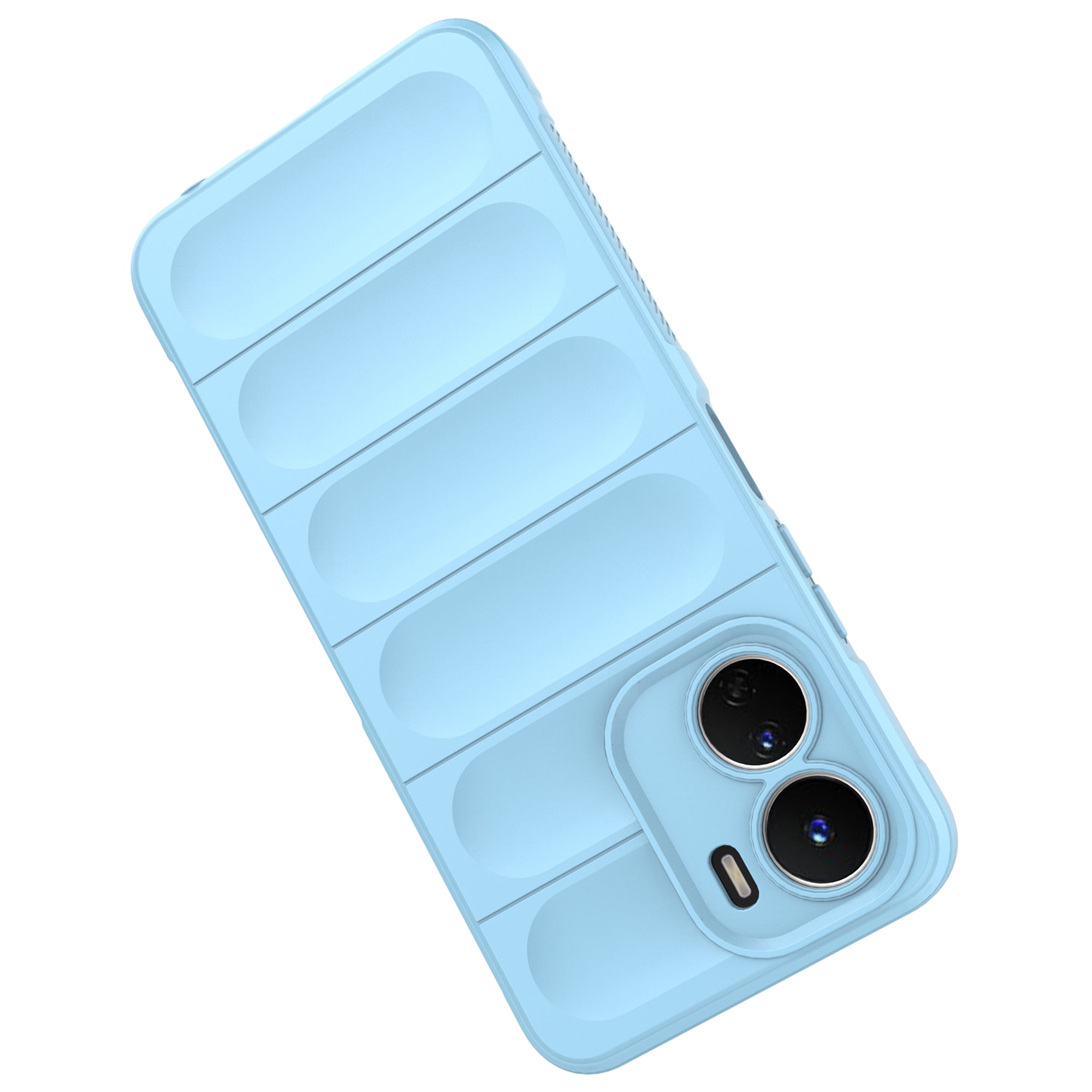 For vivo Y16 4G Collision Resistant Soft TPU Cell Phone Cover Non-Slip Rugged Back Phone Case - Baby Blue