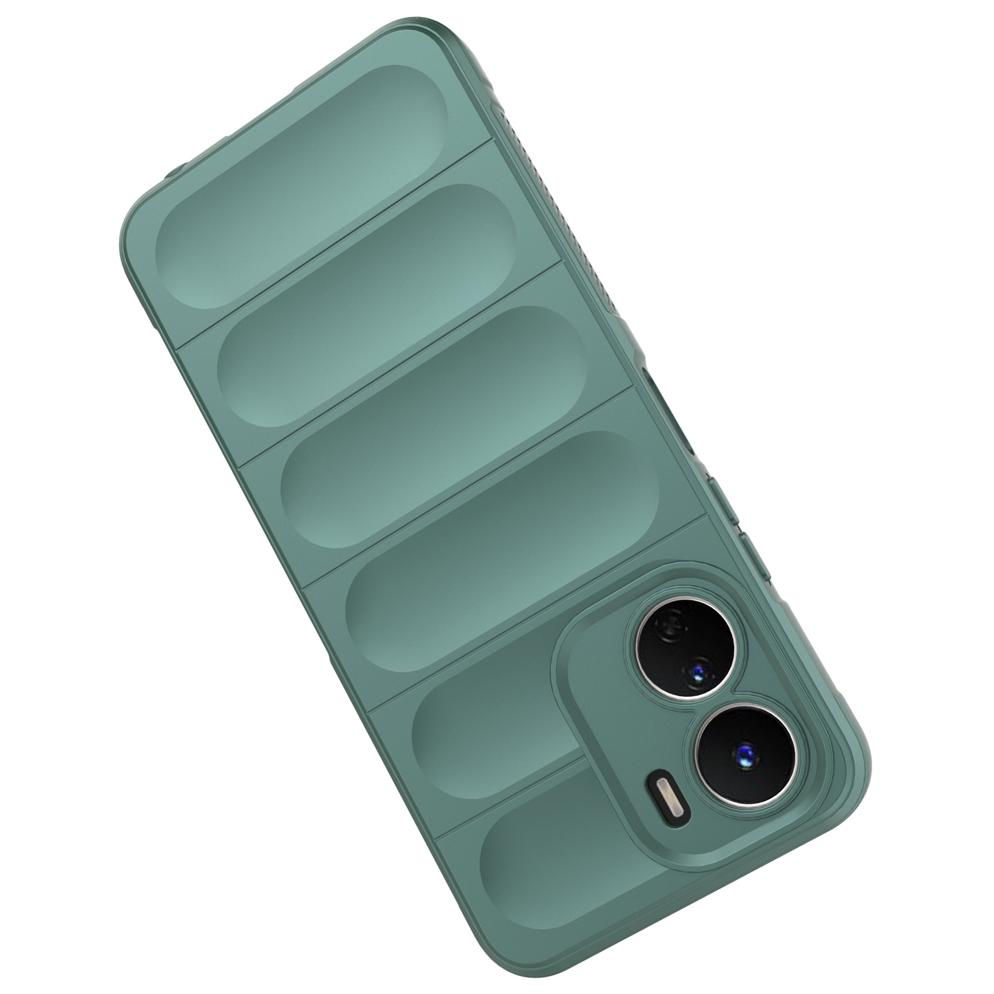 For vivo Y16 4G Collision Resistant Soft TPU Cell Phone Cover Non-Slip Rugged Back Phone Case - Green