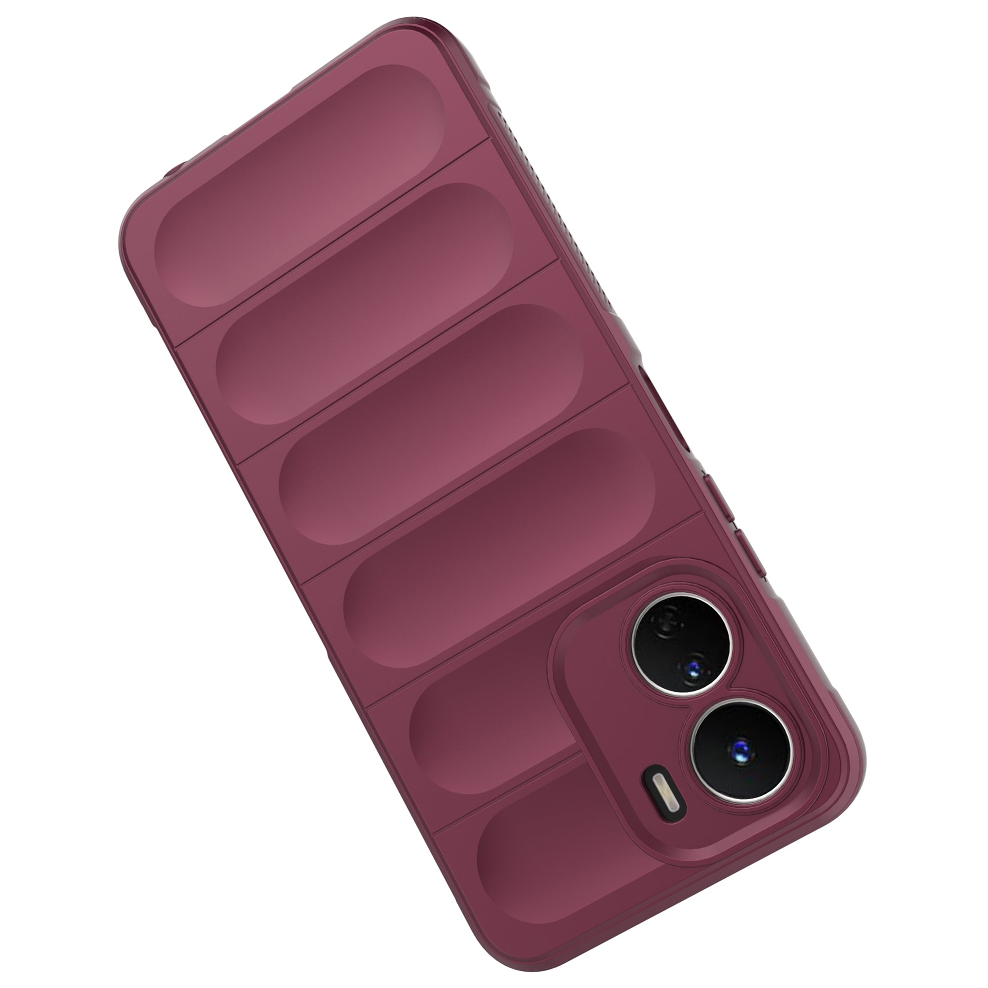 For vivo Y16 4G Collision Resistant Soft TPU Cell Phone Cover Non-Slip Rugged Back Phone Case - Wine Red