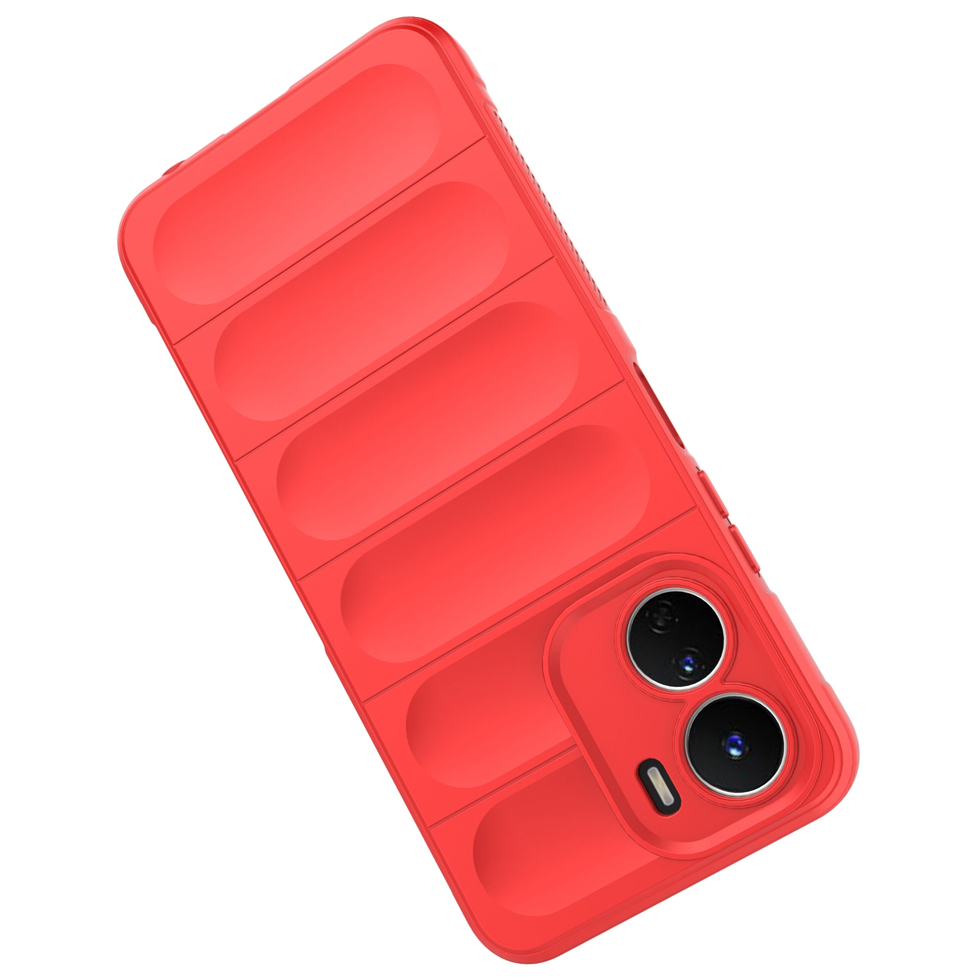 For vivo Y16 4G Collision Resistant Soft TPU Cell Phone Cover Non-Slip Rugged Back Phone Case - Red