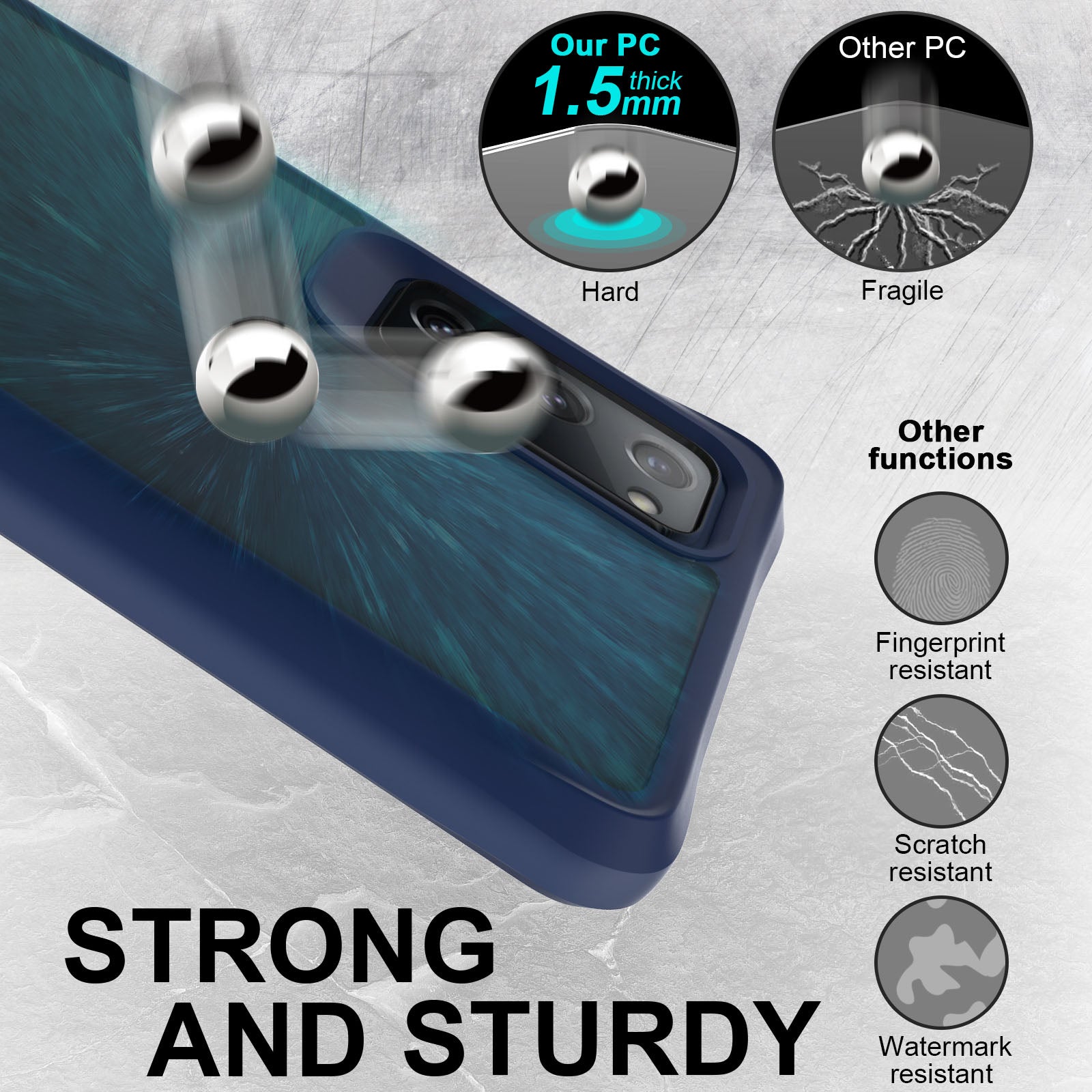 Combat X Mode For Samsung Galaxy S20 FE / S20 FE 5G / S20 Fan Edition / S20 Fan Edition 5G / S20 Lite / S20 FE 2022 Clear Cover PC + TPU Shockproof Protection Phone Case - Blue