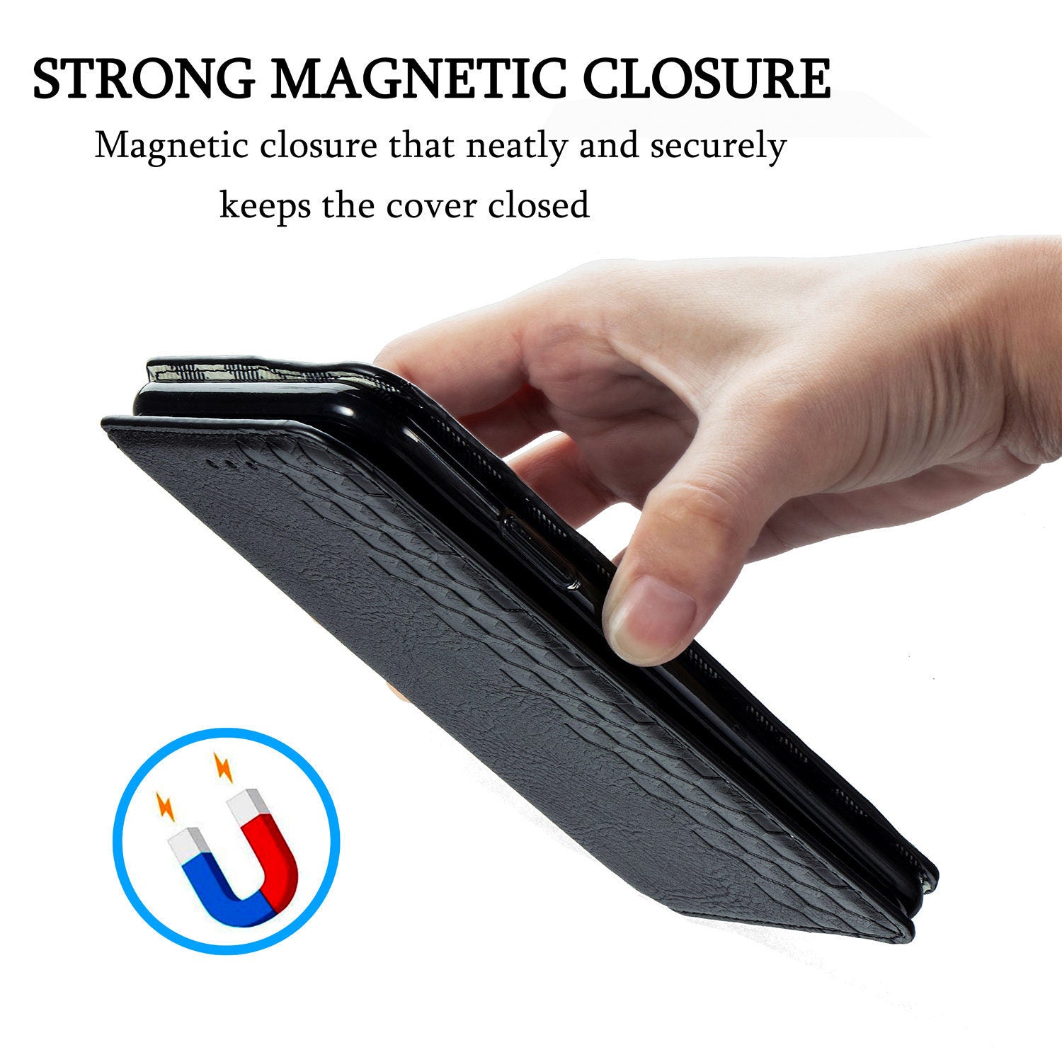 For Samsung Galaxy S20 Ultra 4G / 5G Rhombus Imprinted PU Leather Flip Case Wallet Stand Magnetic Auto Closing Phone Cover - Black