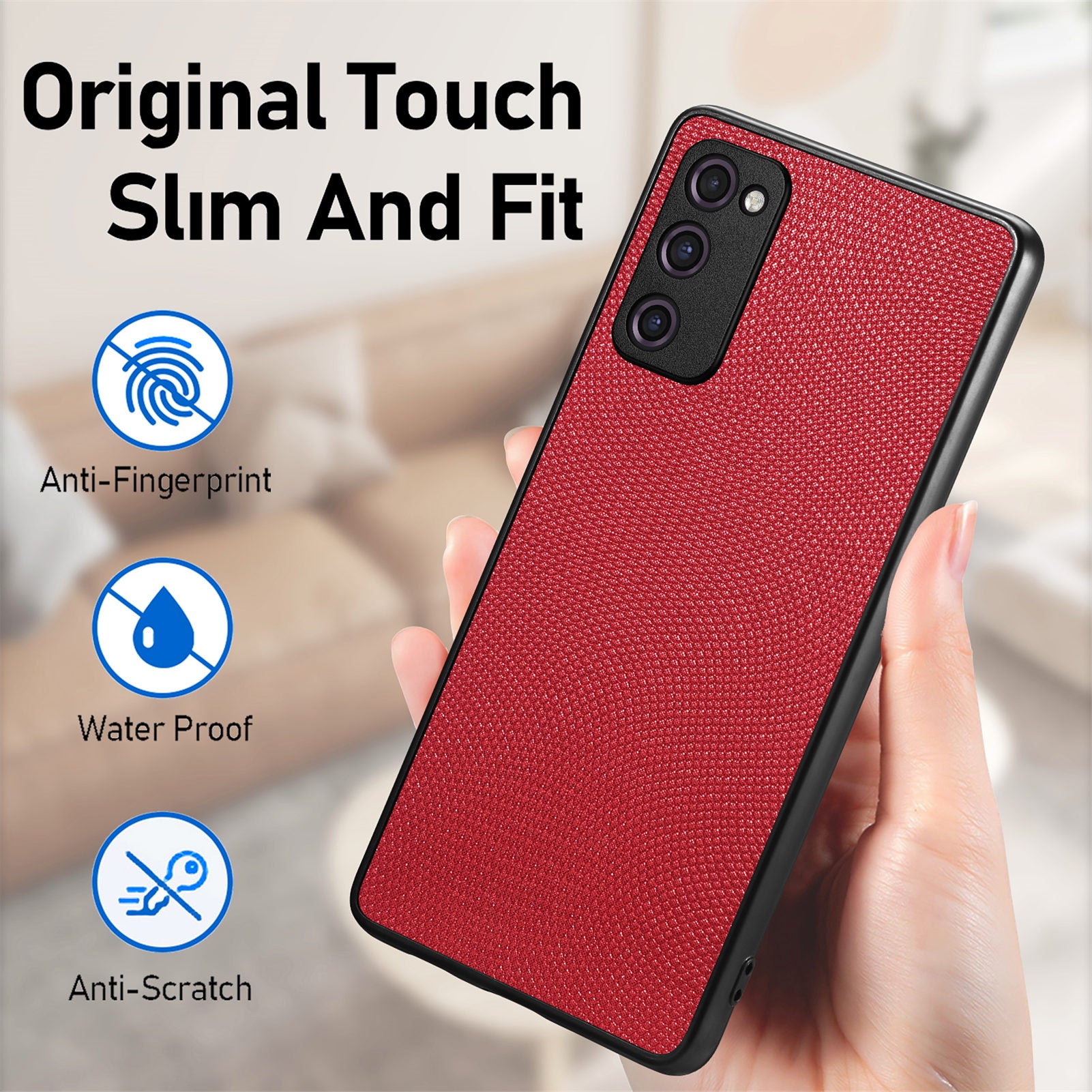 For Samsung Galaxy S20 FE 4G / 5G  /  S20 FE 2022  /  S20 Lite Shockproof Phone Case Slim Cell Phone Cover - Red