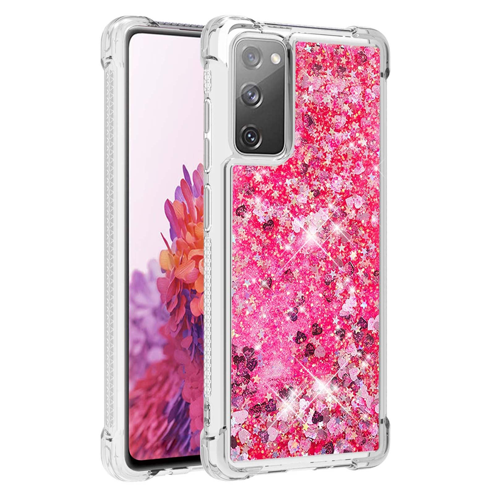 For Samsung Galaxy S20 FE 4G / FE 5G / S20 Lite / S20 FE 2022 TPU Case Quicksand YB Quicksand Series-1 Cell Phone Cover - Pink / Hearts